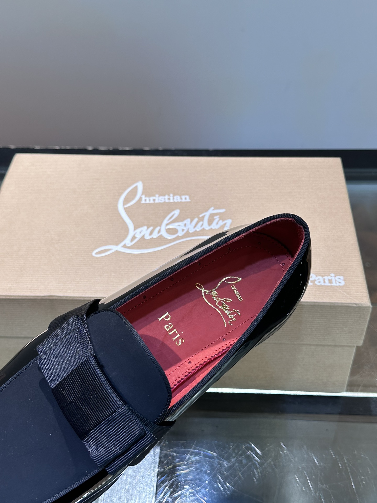 Christia*.Loubouti*高端男士商务正装皮鞋原版真牛皮大红底意大利进口牛皮大底头层牛皮水染