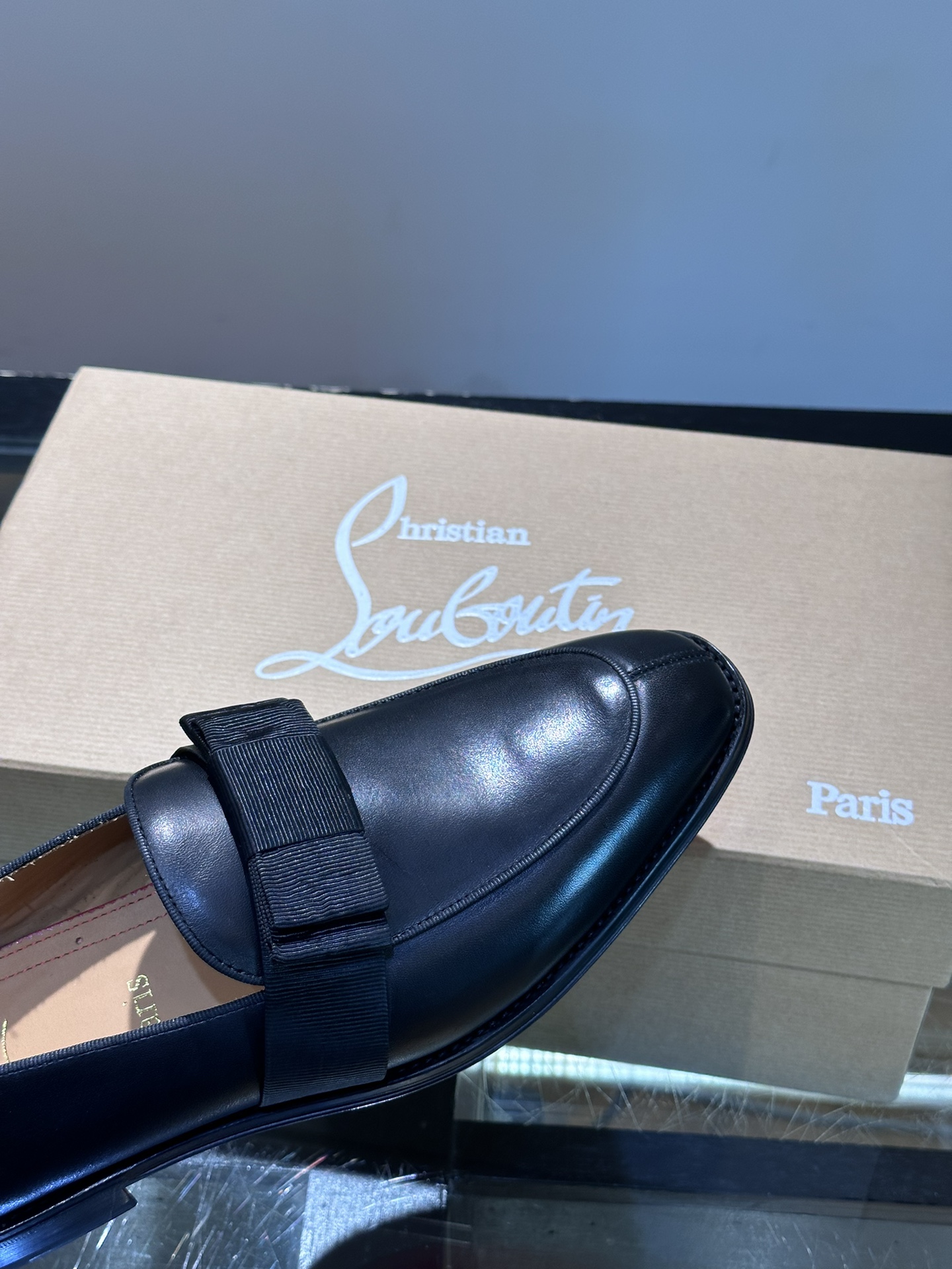 Christia*.Loubouti*高端男士商务正装皮鞋原版真牛皮大红底意大利进口牛皮大底头层牛皮水染