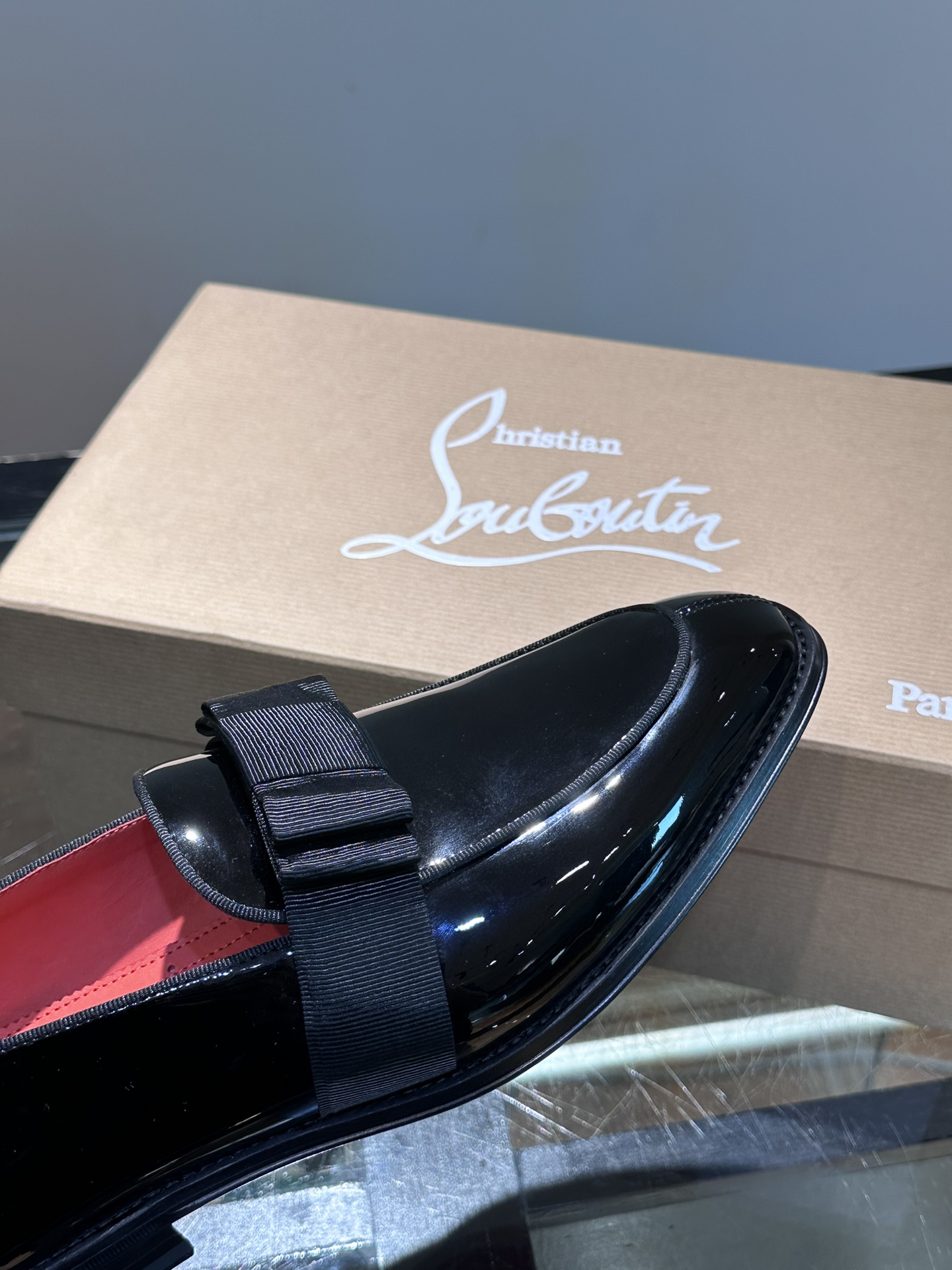 Christia*.Loubouti*高端男士商务正装皮鞋原版真牛皮大红底意大利进口牛皮大底头层牛皮水染