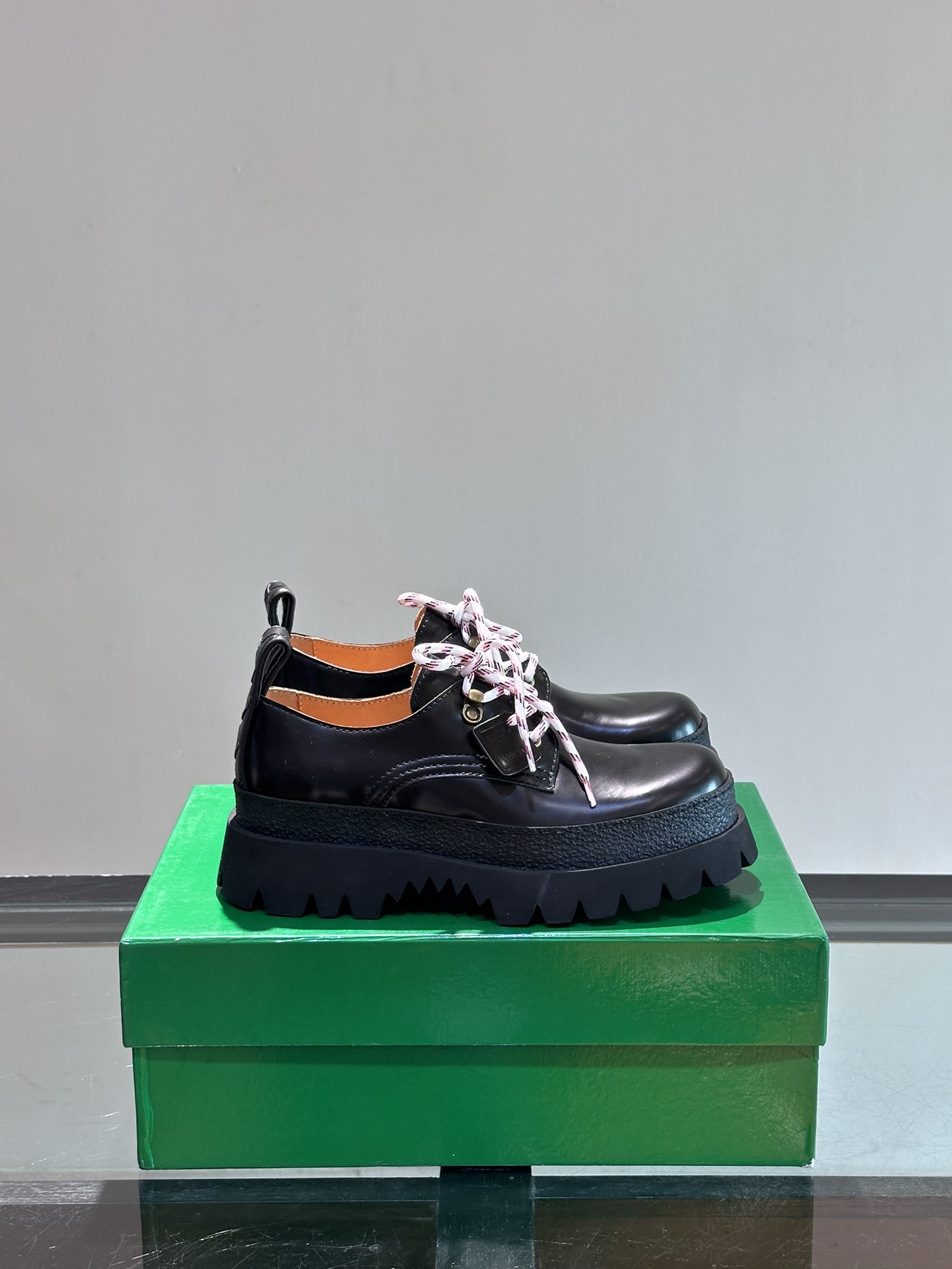 Bottega Veneta Black Chunky Lace-Up Shoes