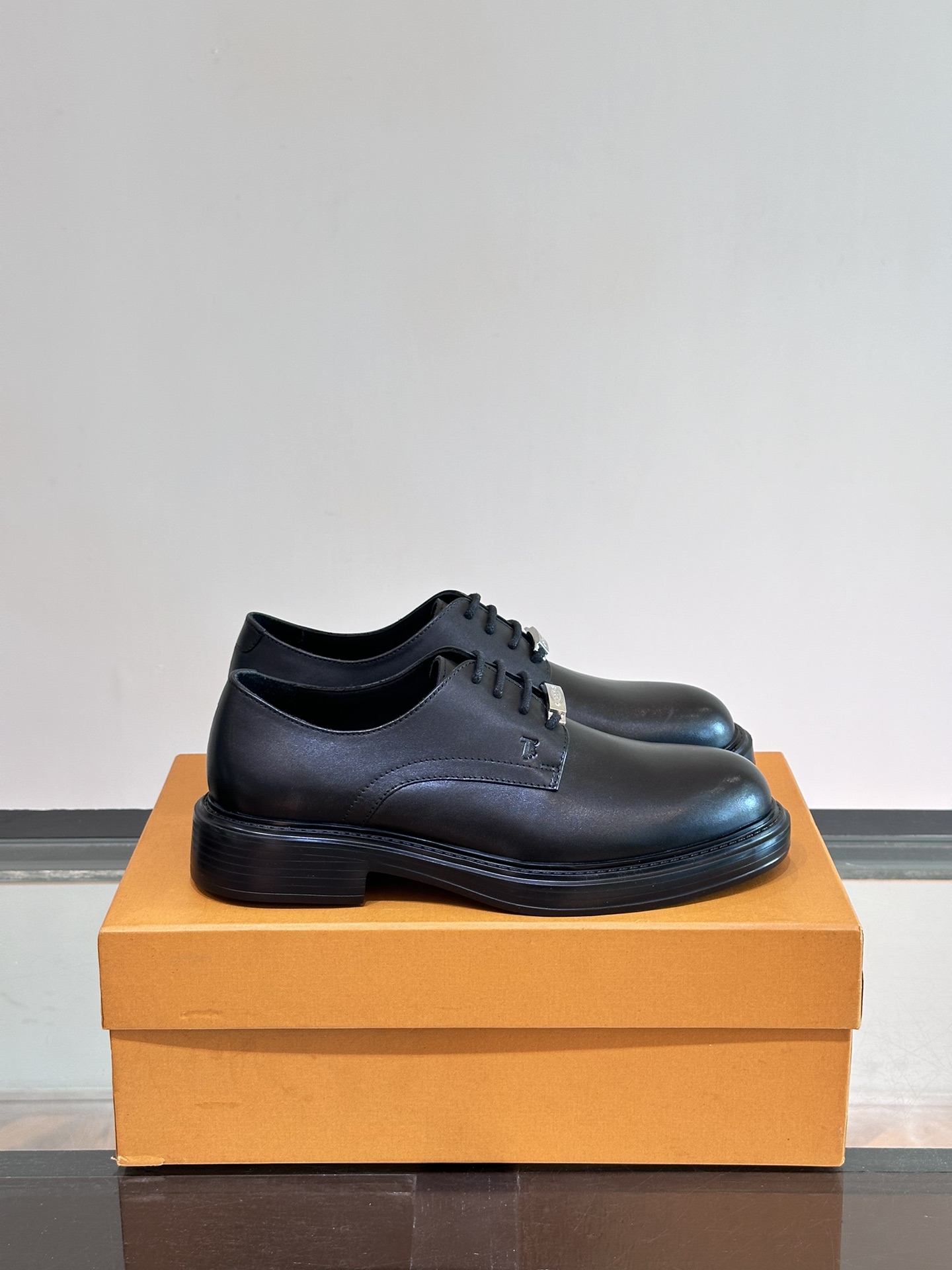 TOD’S Leren Schoenen Oxford Mannen Koeienhuid Rubber Casual