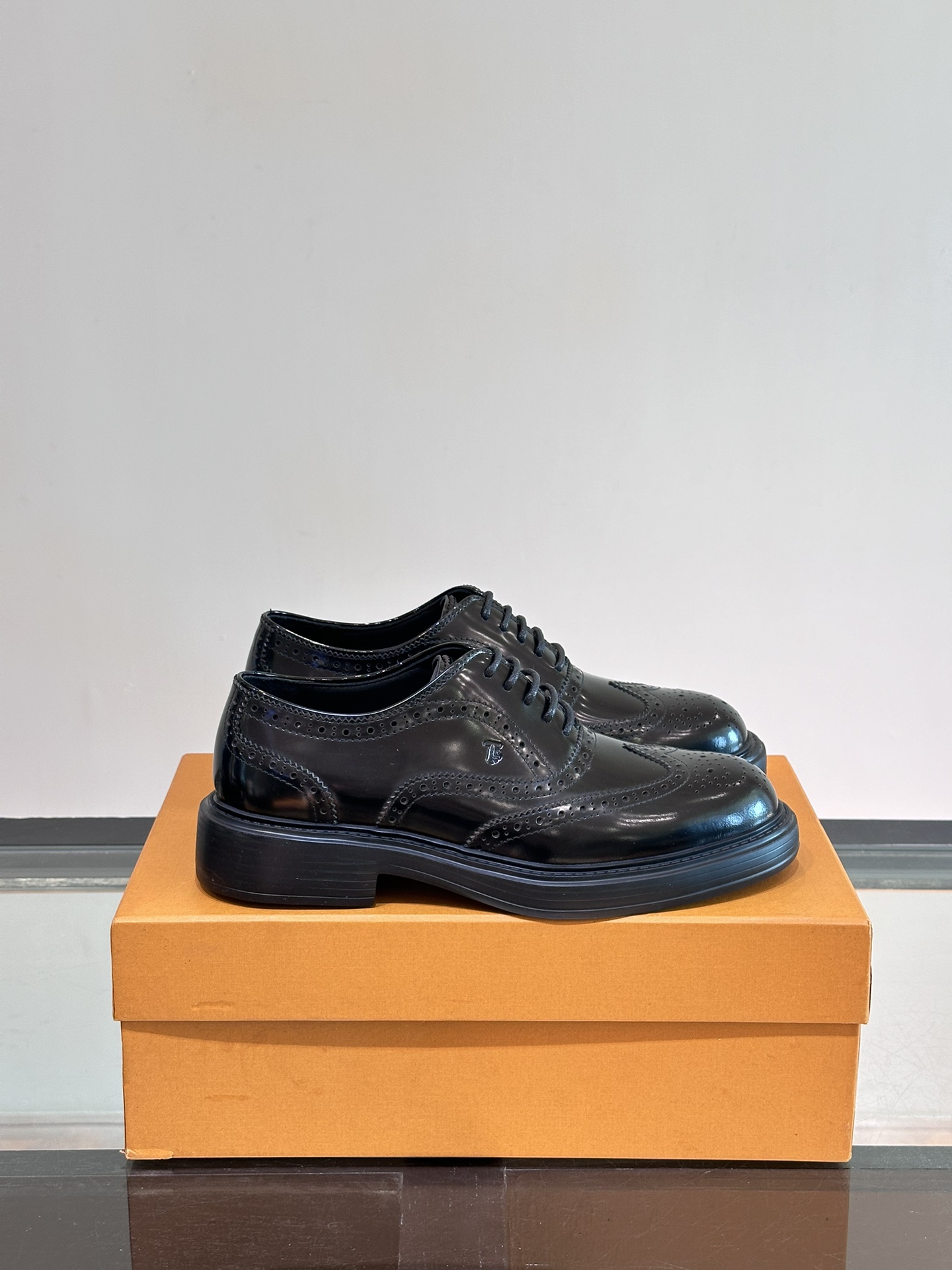 TOD’S Leren Schoenen Oxford Mannen Koeienhuid Rubber Casual