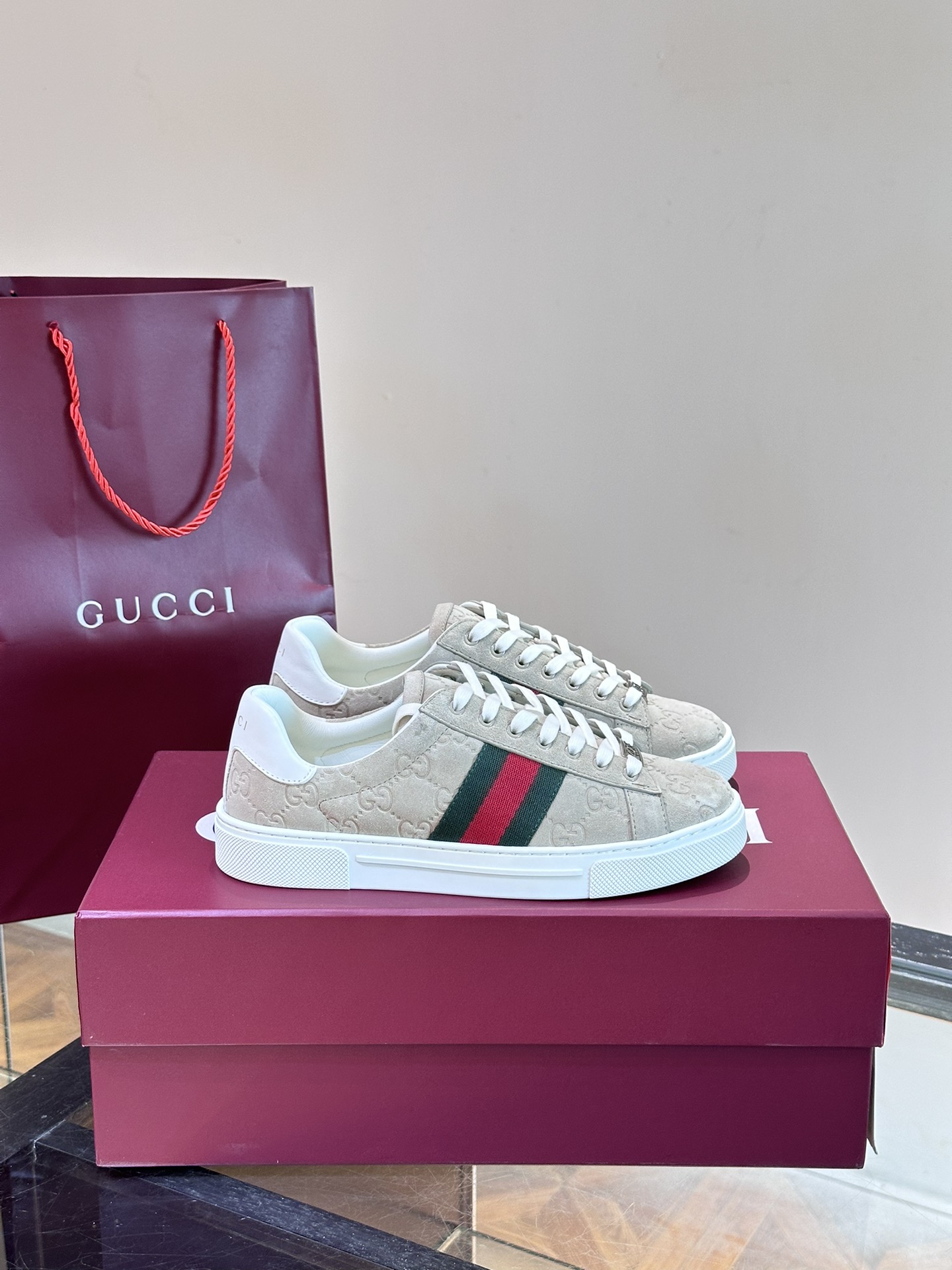 Gucci Schoenen Skateboardschoenen Sportschoenen Groothandel
 Wit Unisex Rubber Laag boven