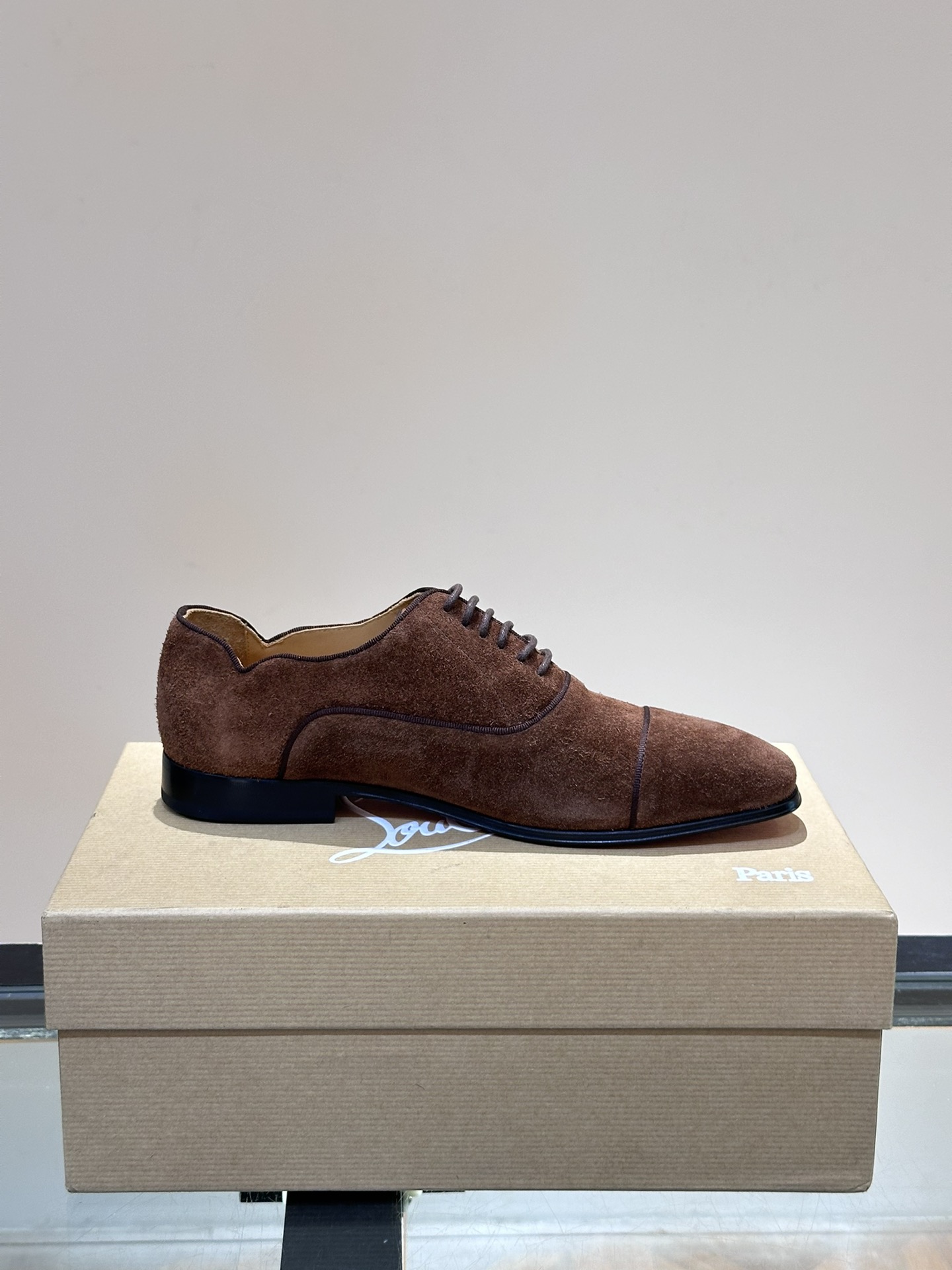 Christia*.Loubouti*高端男士商务正装皮鞋原版真牛皮大红底意大利进口牛皮大底头层牛皮水染