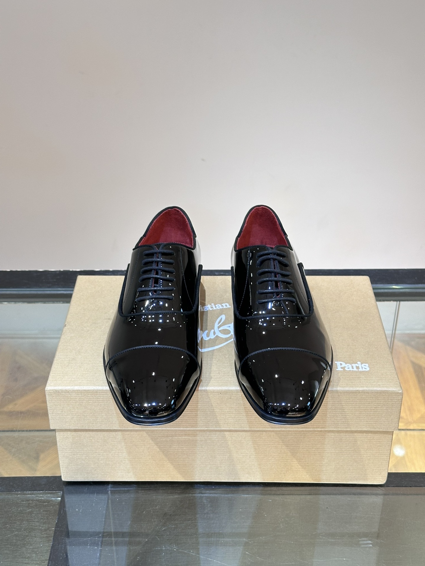 Christia*.Loubouti*高端男士商务正装皮鞋原版真牛皮大红底意大利进口牛皮大底头层牛皮水染