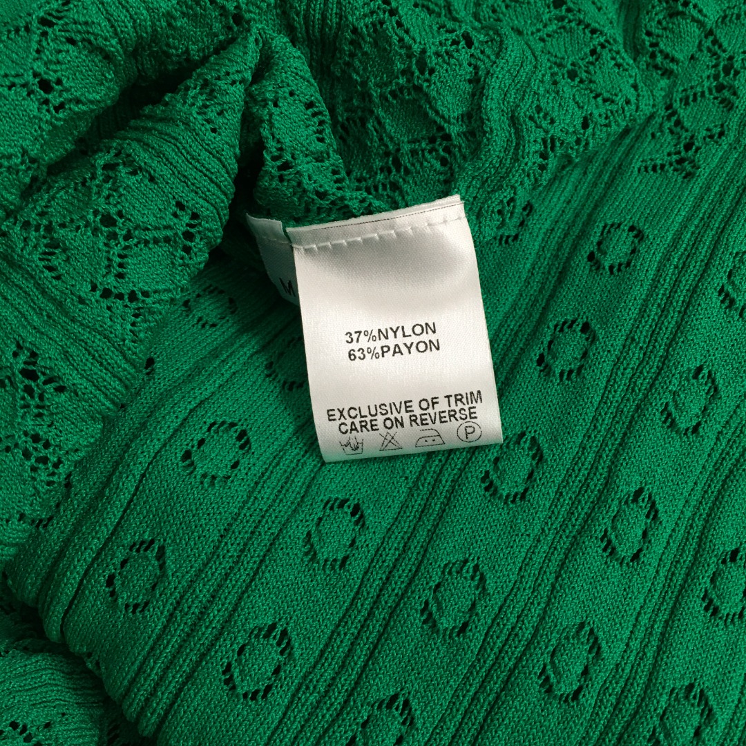 Elegant Green Floral Button Knit Dress - French Style, Size M 10 o 1iqplbt7m1cul1qit1olf12eae91h