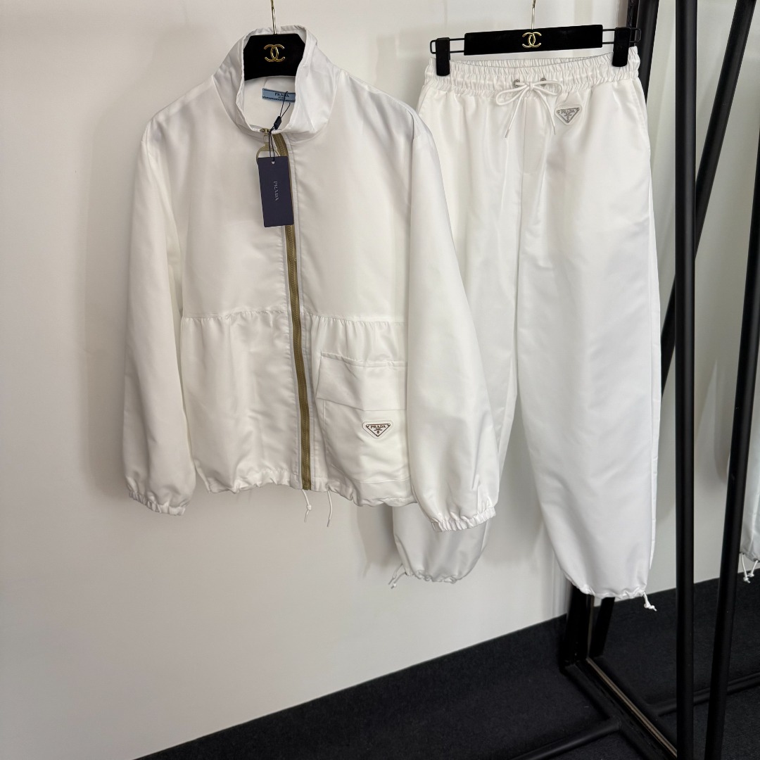 Prada Black Track Jacket and Pants Set