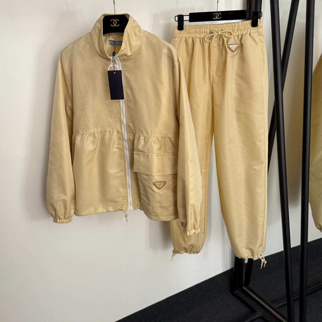 Prada Black Track Jacket and Pants Set