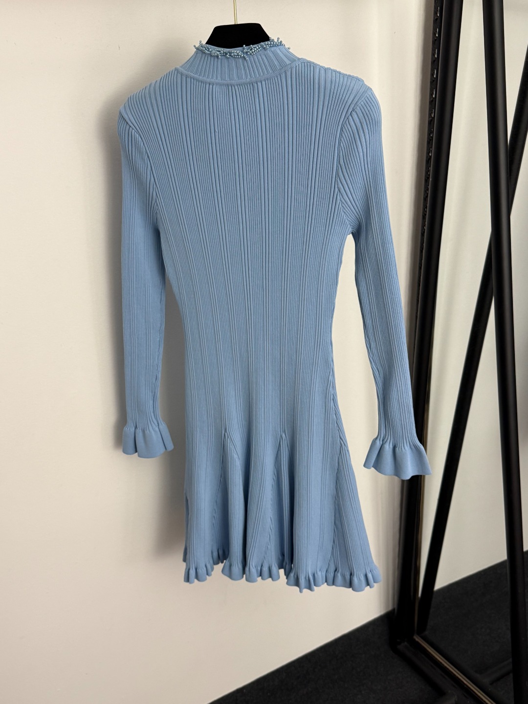 Self Portrait V-Neck Tassel Beaded Knit Flared Long Sleeve Dress 5 o 1j6n89q81165c1n0l2og1rjb1nio1n