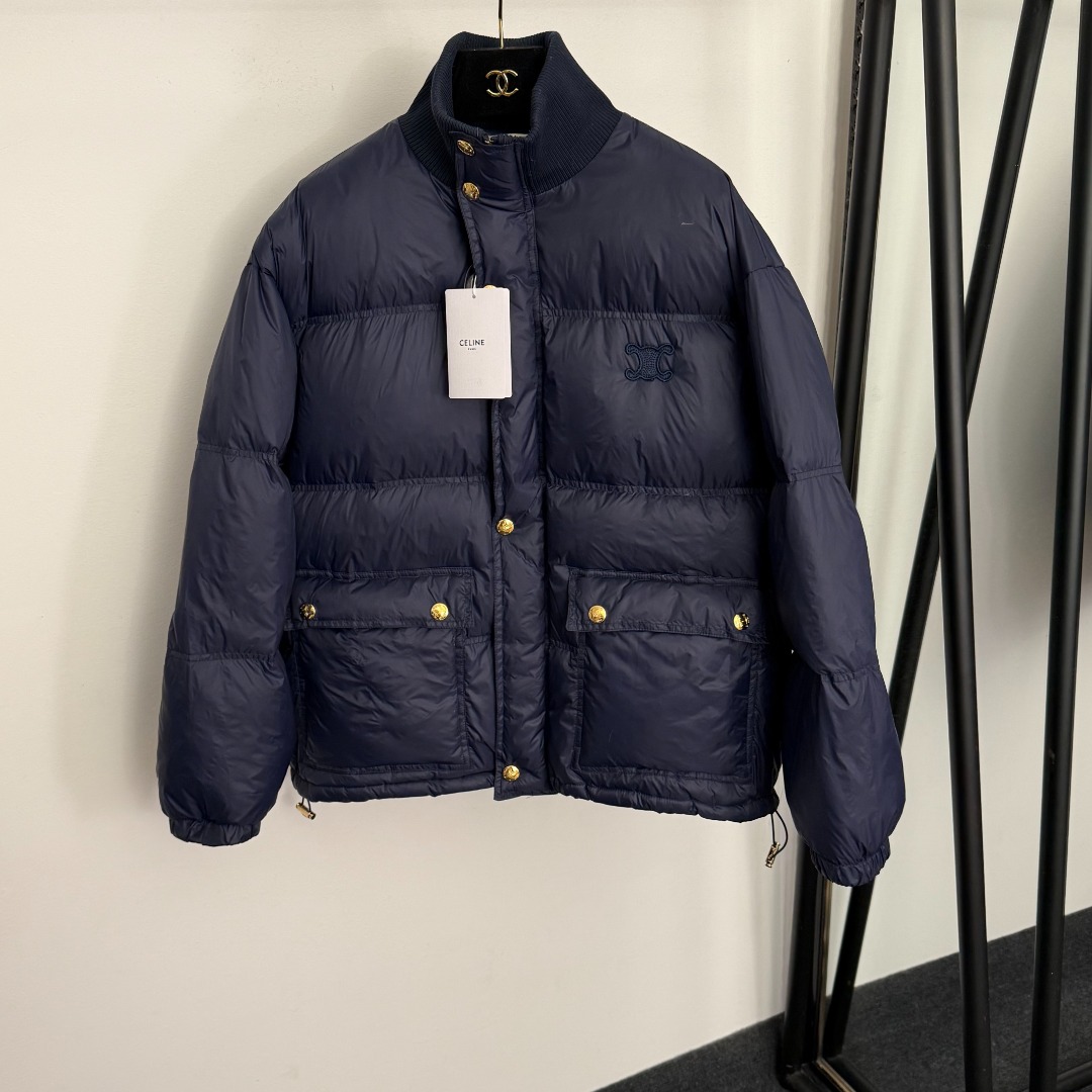 Celine Navy Puffer Jacket