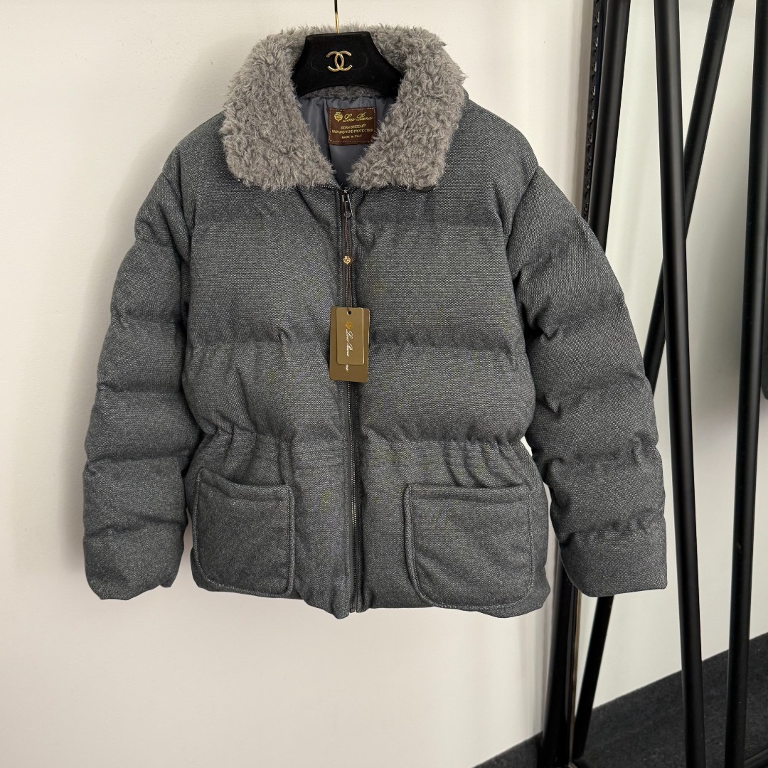 NO:933204,Model number 20259228 Loro Piana*LP new lambswool lapel long-sleeved cotton jacket, gray, apricot, coffee, S-XL, [M size shoulder width 49, bust 122, sleeve length 55, length 65; weight 1.435kg], women's clothing, loro piana, loro piana, jackets & coats,19860909款号20259228 Loro Piana*LP新款 羊羔毛翻领长袖棉服外套,灰色,杏色,咖色,S-XL,【M码肩宽49,胸围122,袖长55,长65；重量1.435kg】,女装,loro piana,loro piana,jackets & coats,,Women's clothing