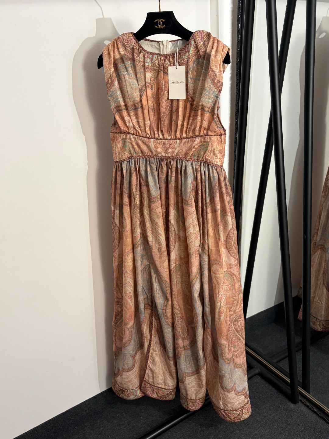 NO:779096,Model number 20262527 Zimmermann's latest retro pattern printed waist sleeveless vest dress, long skirt, brown, S-XL, [M size bust 78 elastic, waist 76 elastic, length 135; weight 0.480kg], Zimmermann-clothing, skirts,19860909款号20262527 Zimmermann*新款 复古花纹印花收腰无袖背心连衣裙 长裙,棕色,S-XL,【M码胸围78弹力,腰围76弹力,长135；重量0.480kg】,兹默曼-服装,skirts,,Women's clothing