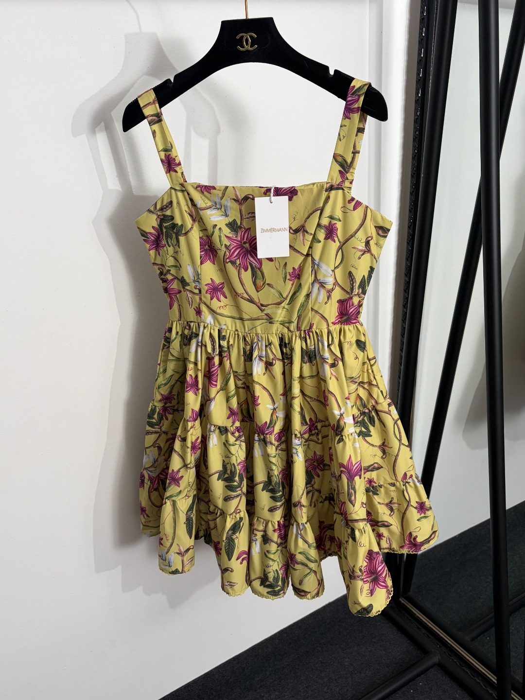 NO:863463,Model No. 20264119 Zimmermann's latest botanical floral print waistline puffy suspender dress, short skirt, yellow, S-XL, [M size bust 86, waist 72, length 83; weight 0.440kg], Zimmermann-clothing, skirts,19860909款号20264119 Zimmermann*新款 植物花卉印花收腰蓬蓬吊带连衣裙 短裙,黄色,S-XL,【M码胸围86,腰围72,长83；重量0.440kg】,兹默曼-服装,skirts,,Women's clothing