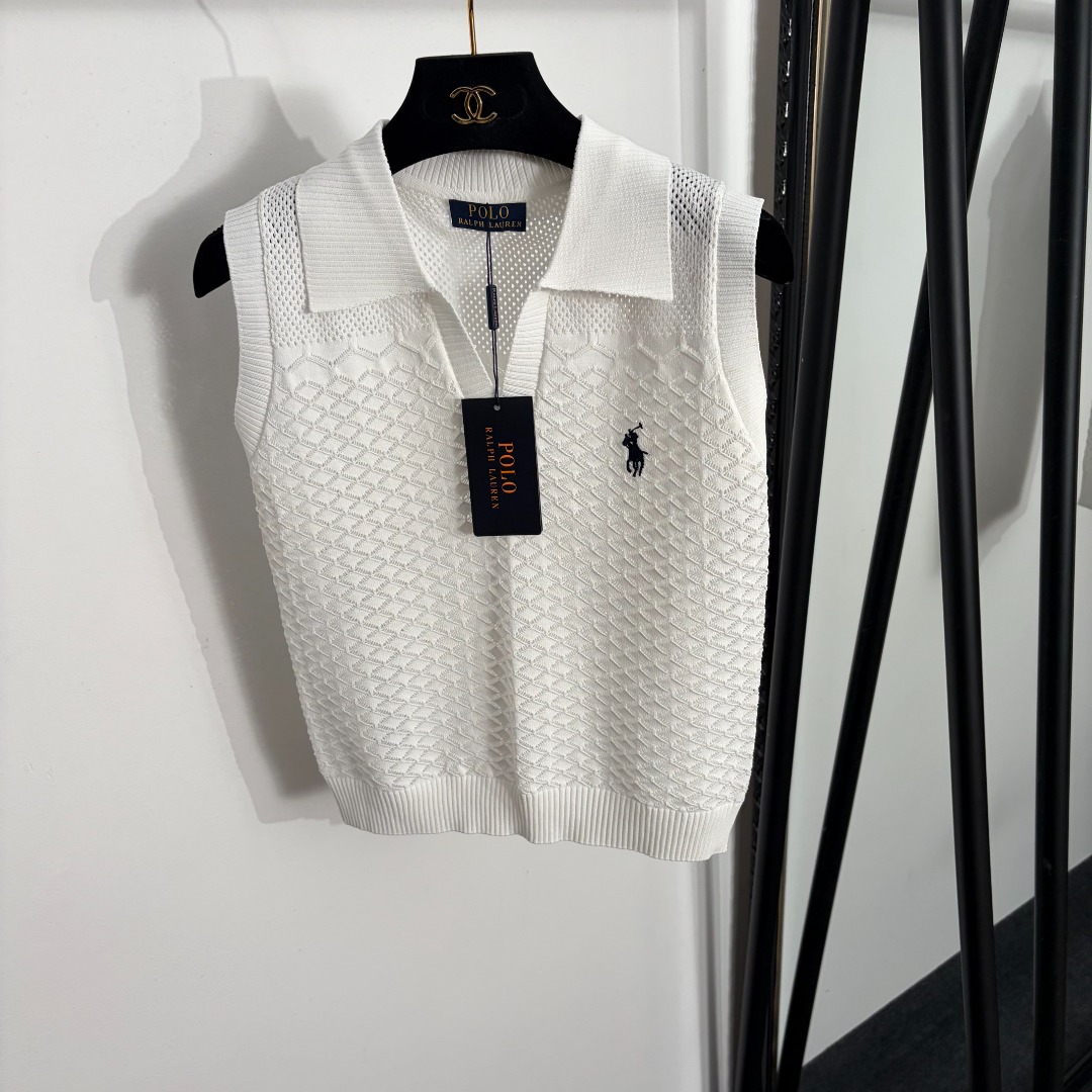NO:863569,Model number 20264165 Ralph Lauren*Ralph Lauren new polo embroidered sleeveless lapel knitted vest top, white, pink, navy blue, [One size fits all bust 84, length 49; weight 0.135kg], women's clothing, loro piana,19860909款号20264165 Ralph Lauren*拉夫劳伦新款 马球刺绣无袖翻领针织背心上衣,白色,粉色,藏蓝色,【均码胸围84,长49；重量0.135kg】,女装,loro piana,,Women's clothing
