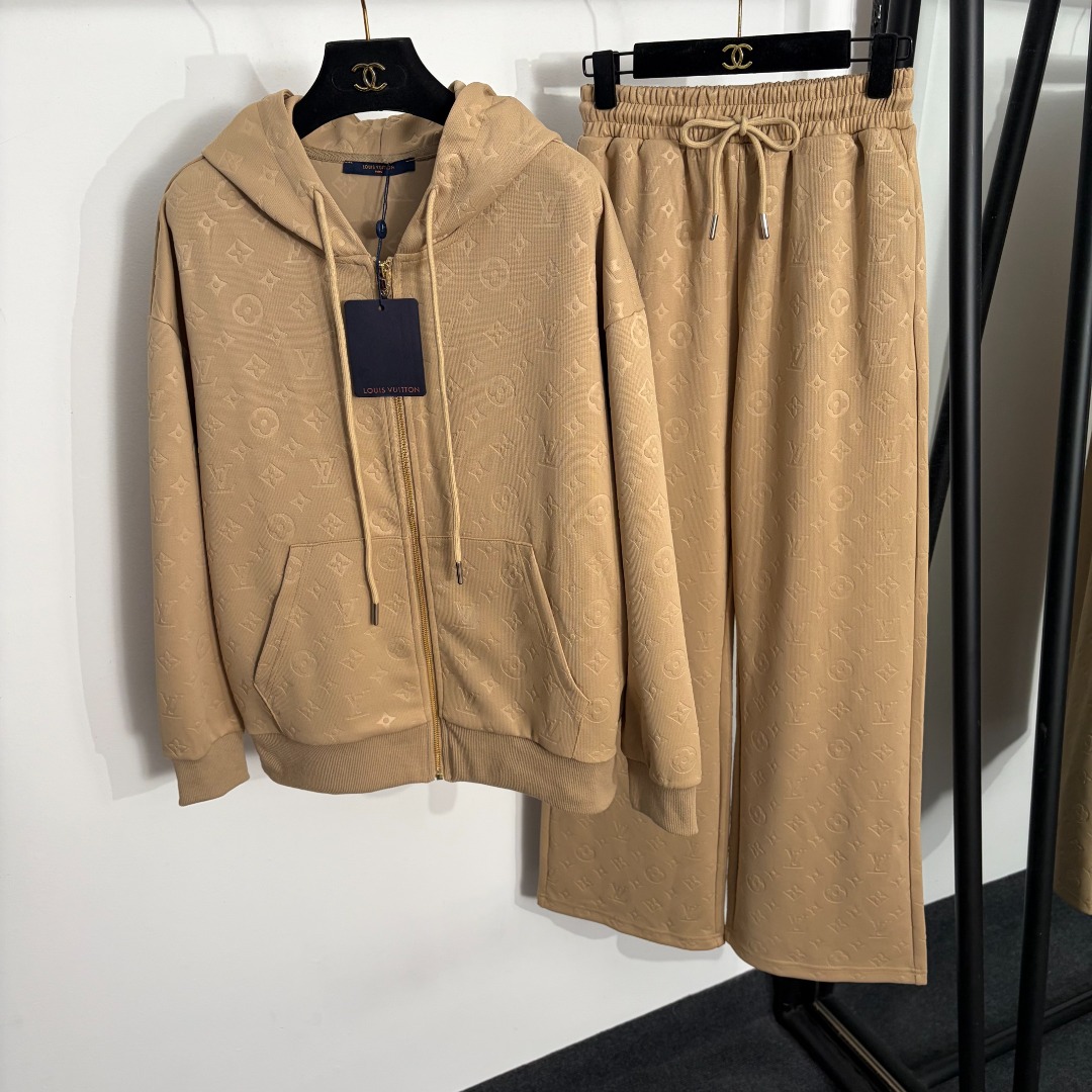 Louis Vuitton Black Monogram Hoodie Pants Set