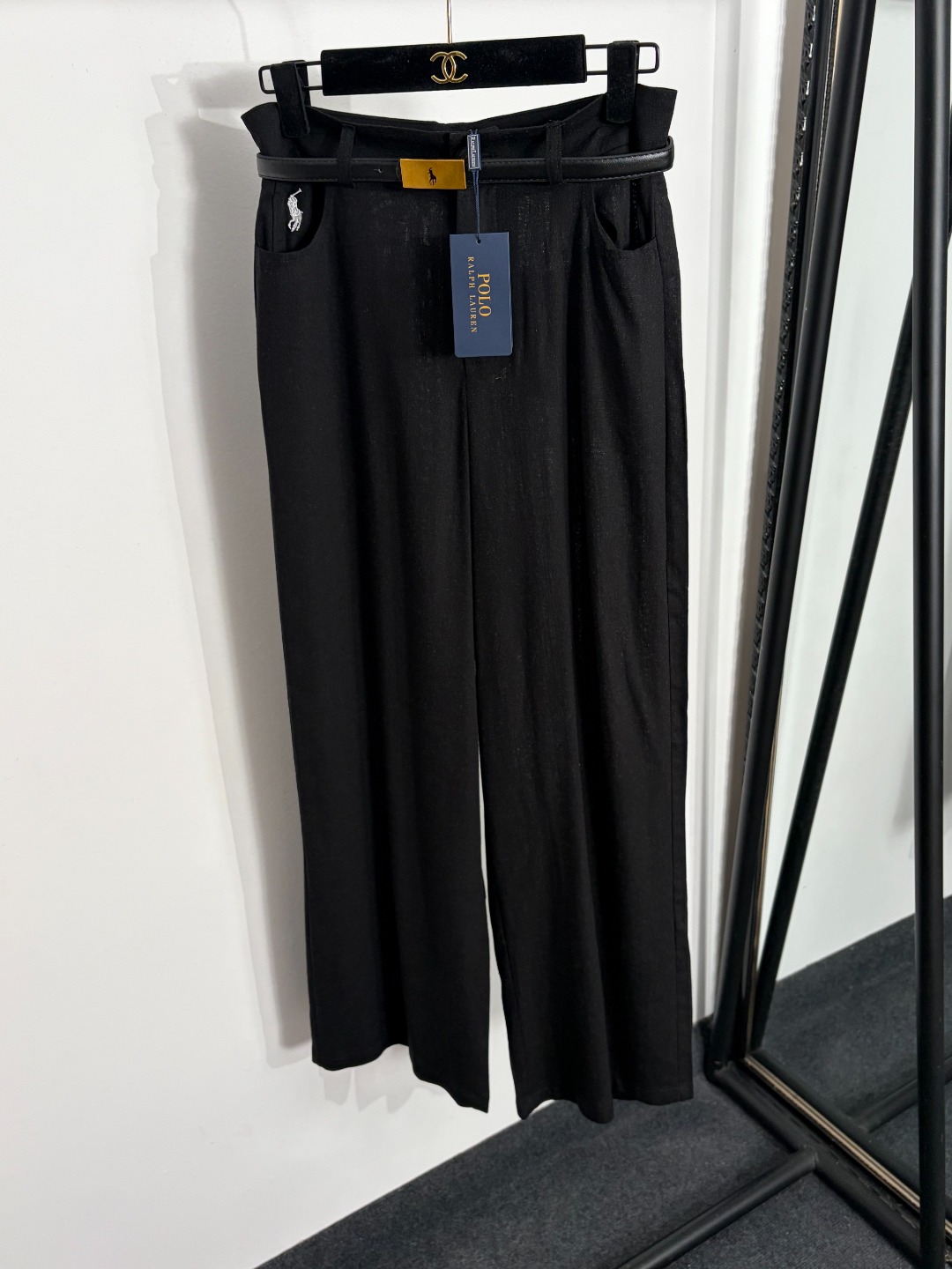 NO:885719,Model number 20264439 Ralph Lauren*Ralph Lauren new style polo embroidered high-waisted wide-leg linen trousers, with belt, white, black, apricot, S-XL, [M size waist 74, length 104; weight 0.380kg], women's clothing, loro piana,19860909款号20264439 Ralph Lauren*拉夫劳伦新款 马球刺绣高腰阔腿亚麻长裤,配腰带,白色,黑色,杏色,S-XL,【M码腰围74,长104；重量0.380kg】,女装,loro piana,,Women's clothing