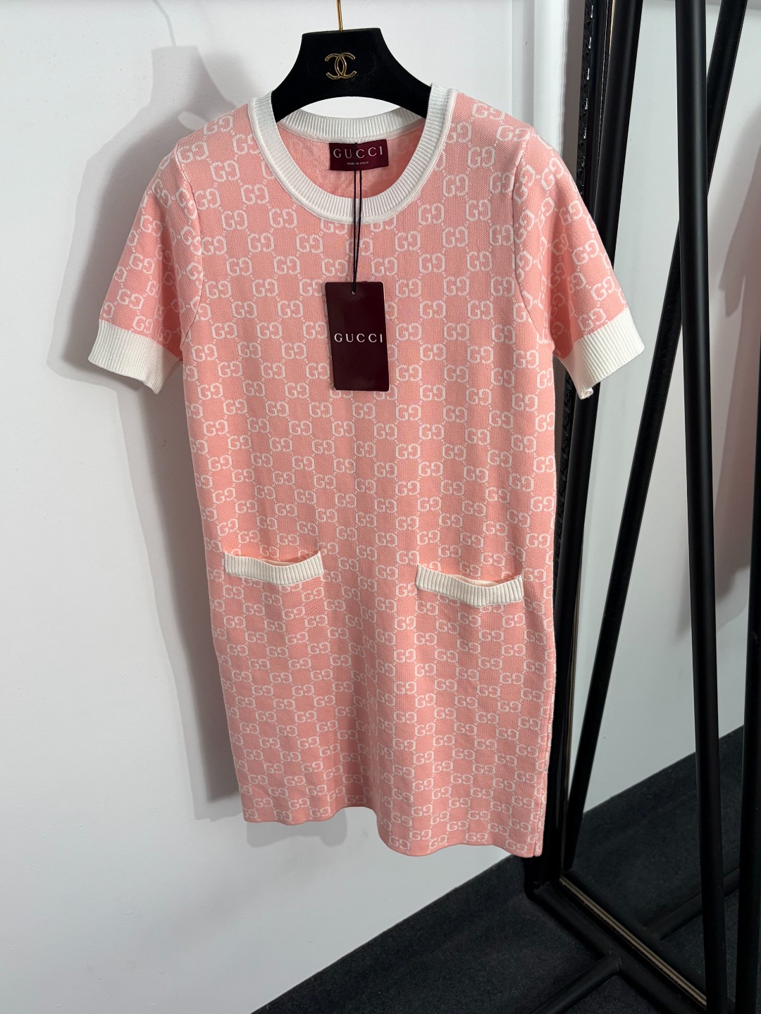 NO:885423,Model number 20264563 Gucc* new style presbyopic GG letter wool knitted short-sleeved dress, pink, yellow, green, blue, SML, [M size bust 86, sleeve length 23, length 87; weight 0.470kg], Gucci-clothing, gucci, gucci, skirts, T-shirt,19860909款号20264563 Gucc*新款 老花GG字母 羊毛针织短袖连衣裙,粉色,黄色,绿色,蓝色,SML,【M码胸围86,袖长23,长87；重量0.470kg】,古驰-服装,gucci,gucci,skirts,T-shirt,,Women's clothing
