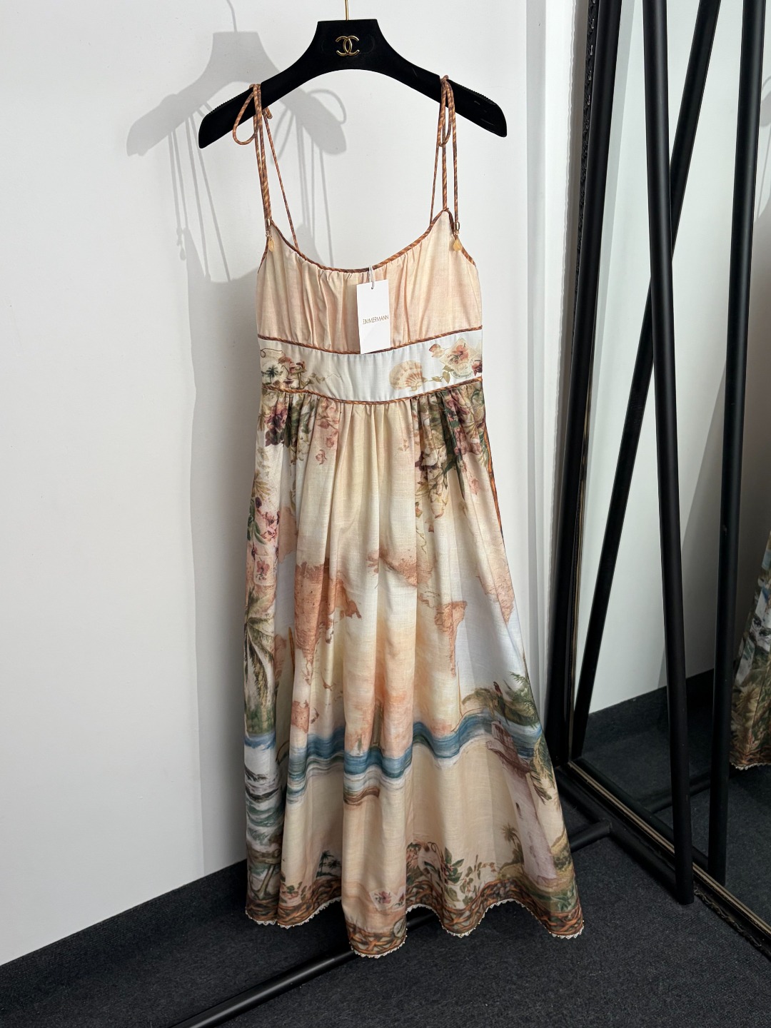 NO:888198,Model No. 20264610 Zimmermann's latest resort style printed small gold beads lace linen suspender dress long skirt, nude pink, S-XL, [S size bust 76 elastic, waist 68 elastic, length 118; weight 0.765kg], Zimmermann-clothing, skirts,19860909款号20264610 Zimmermann*新款 度假风印花小金珠蕾丝花边亚麻吊带连衣裙 长裙,裸粉色,S-XL,【S码胸围76弹力,腰围68弹力,长118；重量0.765kg】,兹默曼-服装,skirts,,Women's clothing