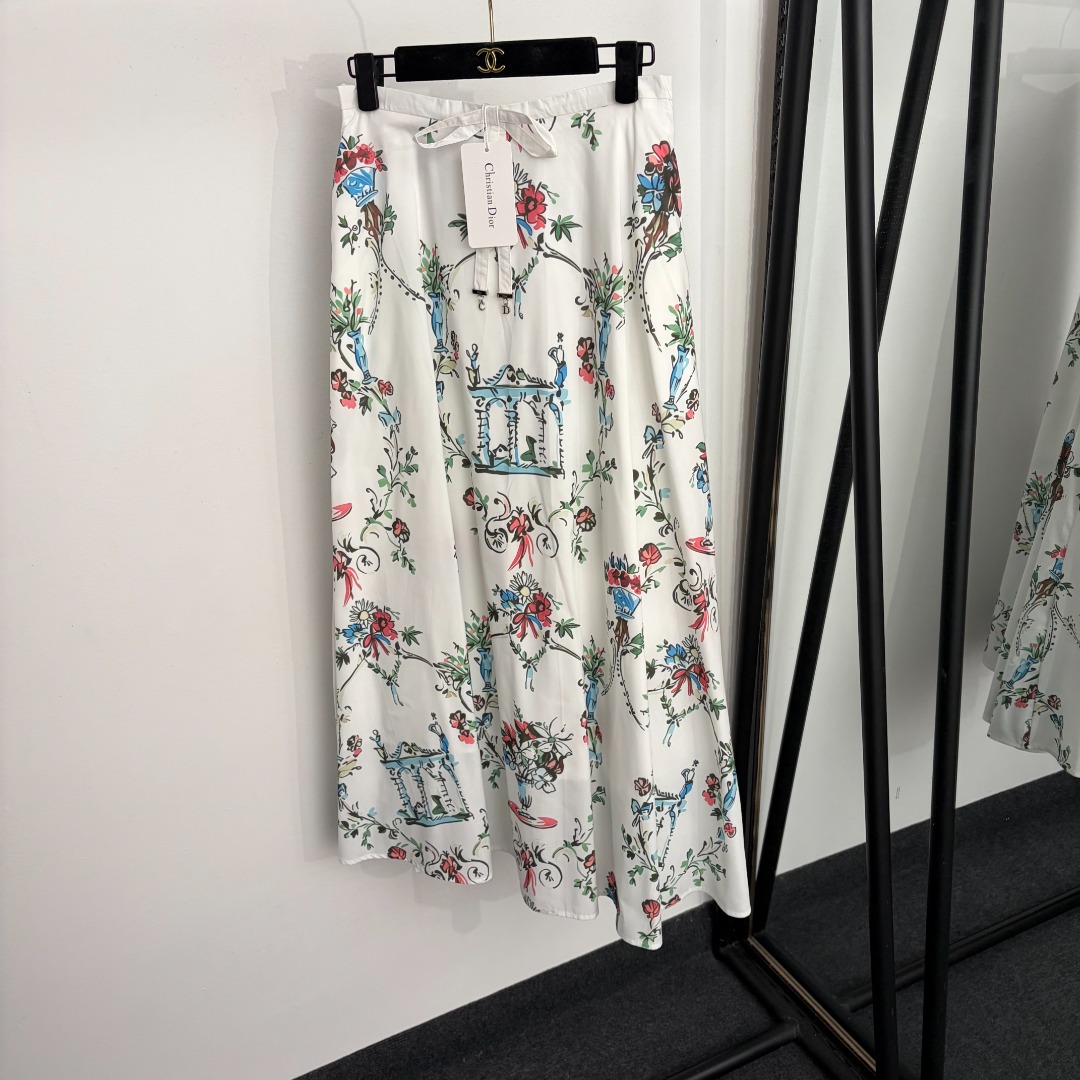 NO:933525,Model number 20265341 Dio* new European garden architectural print bow high waist skirt, white, pink, S-XL, [M size waist 70 elastic, length 95; weight 0.345kg], Dior-clothing, dior, dior, skirts,19860909款号20265341 Dio*新款 欧式花园建筑印花蝴蝶结高腰半裙,白色,粉色,S-XL,【M码腰围70弹力,长95；重量0.345kg】,迪奥-服装,dior,dior,skirts,,Women's clothing