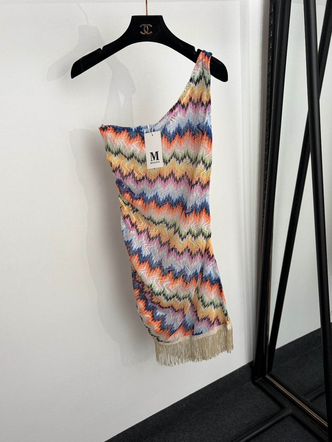 NO:922726,Model No. 20265396 Misson's latest gradient color block wavy striped fringed hem, one-shoulder oblique shoulder strap dress, color, S-XL, [M size bust 80, length 77; weight 0.135kg], women's clothing, skirts,19860909款号20265396 Misson*新款 渐变色拼色波浪条纹流苏下摆 单肩 斜肩吊带连衣裙,彩色,S-XL,【M码胸围80,长77；重量0.135kg】,女装,skirts,,Women's clothing
