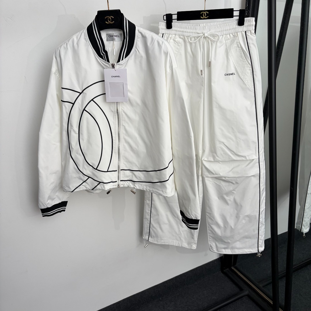 chanel crystal double c nylon tracksuit set