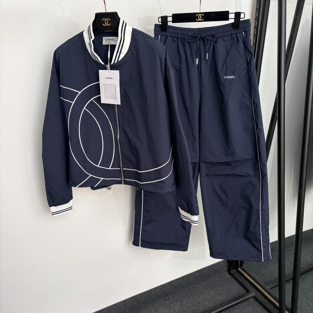 chanel crystal double c nylon tracksuit set