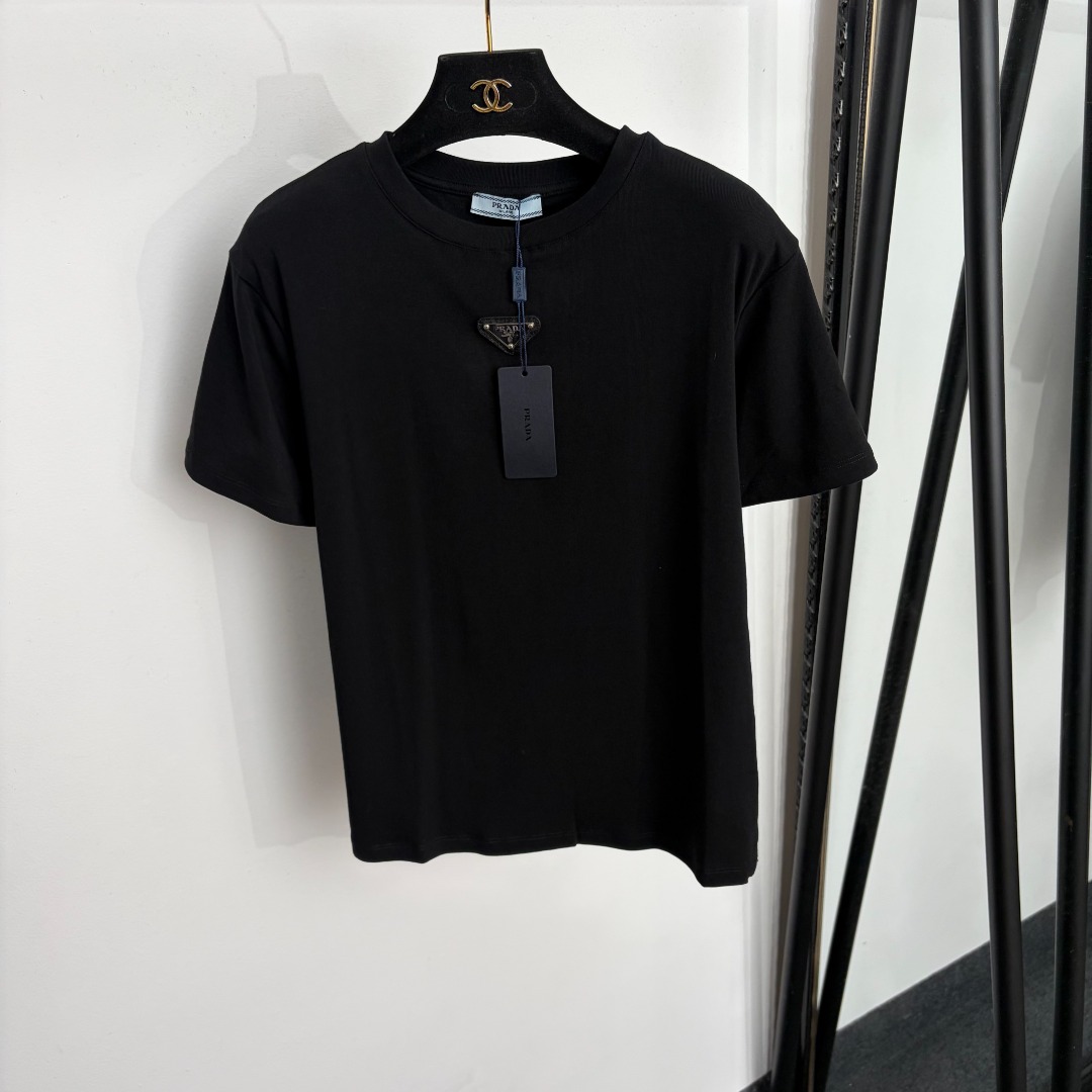Prada Black Crew Neck T-Shirt