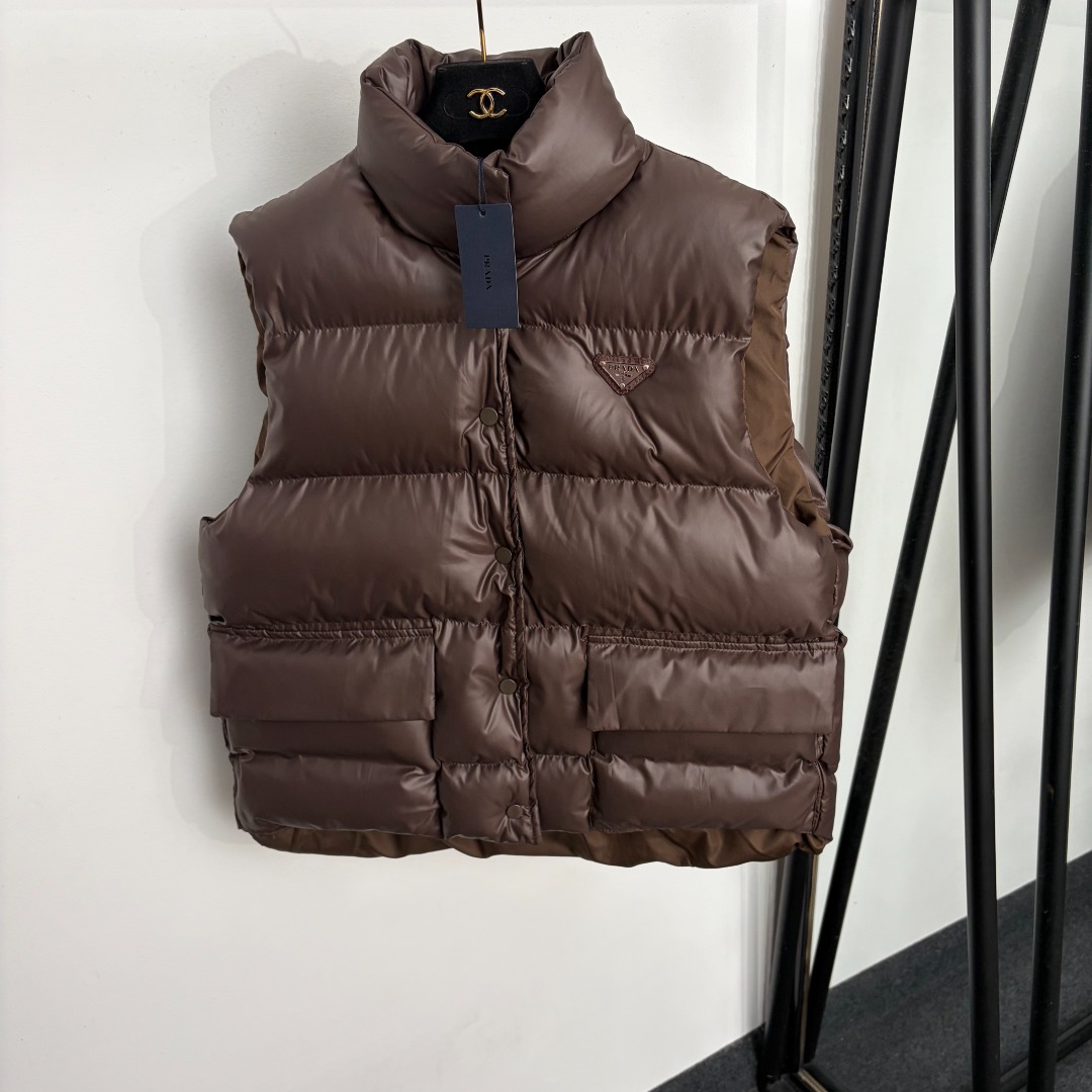 Prada Brown Puffer Vest