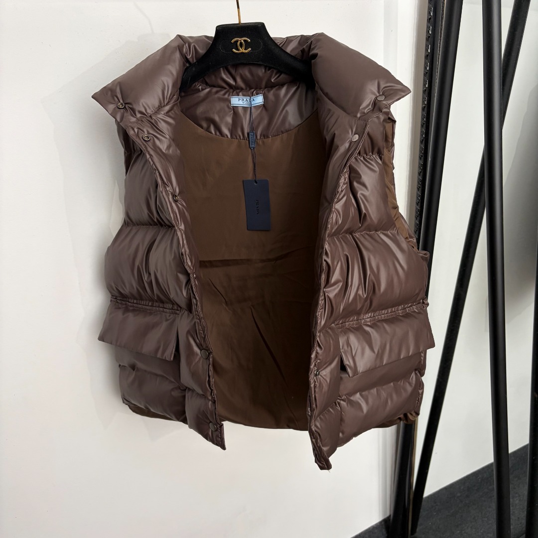 Prada Brown Puffer Vest