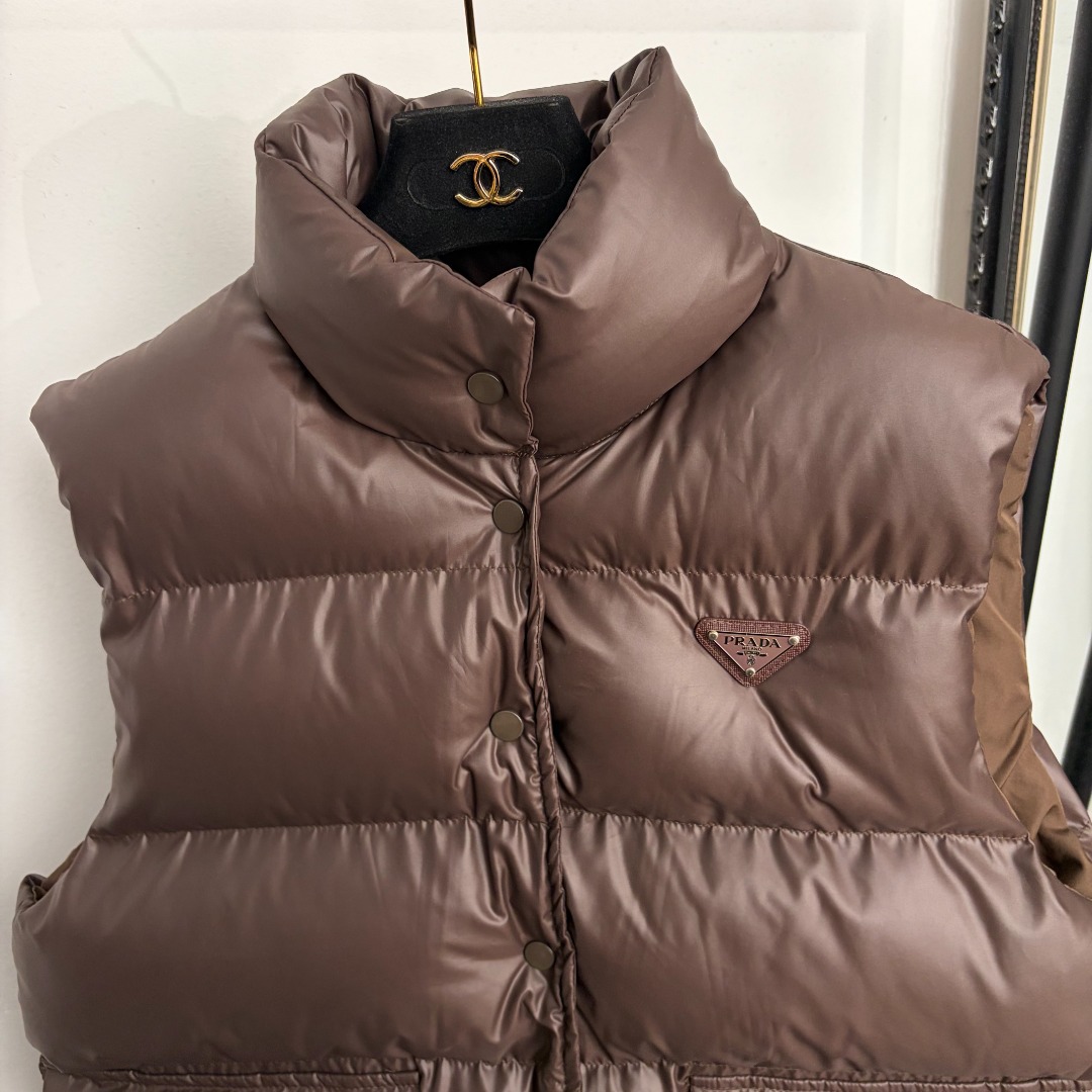 Prada Brown Puffer Vest