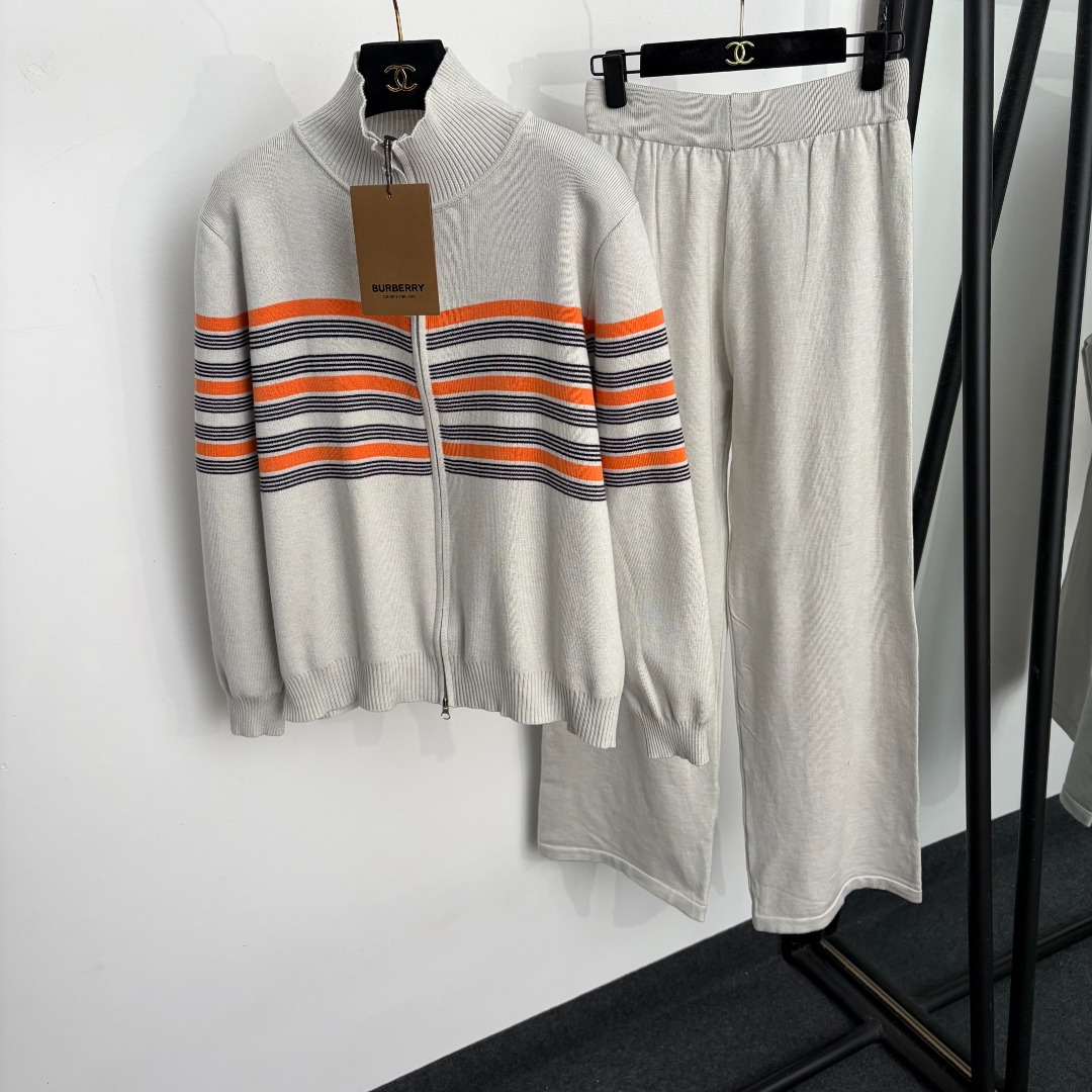 Burberry Striped Knit Lounge Set