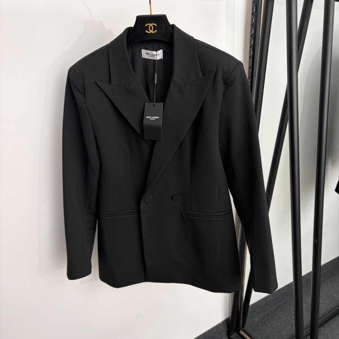 Saint Laurent Double Breasted Black Blazer