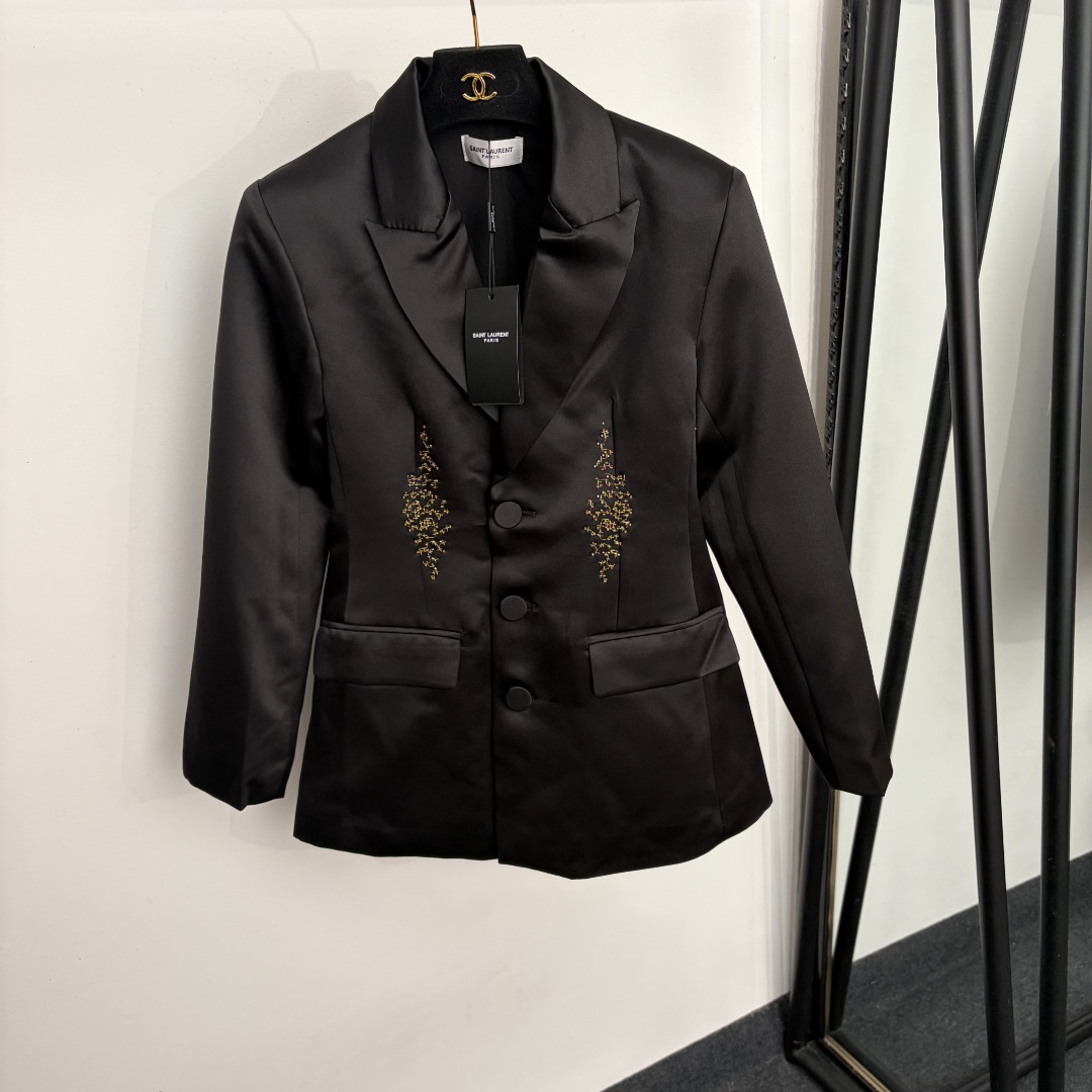 Saint Laurent Floral Embellished Blazer