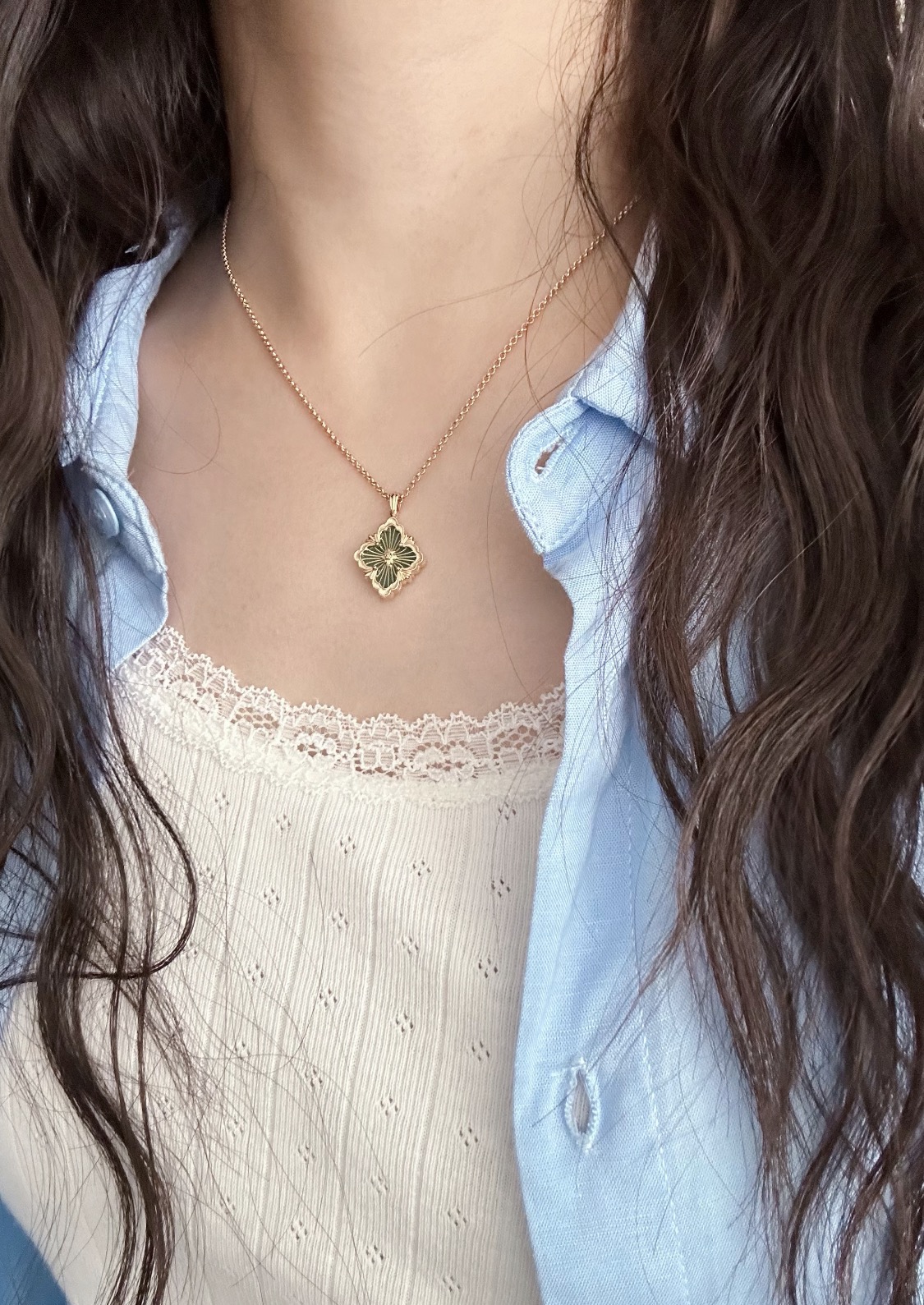 NO:754796,Oera green enamel necklace is very elegant, necklace, Cartier high-end jewelry19860909Oera绿色珐琅项链很衬气质,,necklace,卡迪亚高端饰品,Jewelry