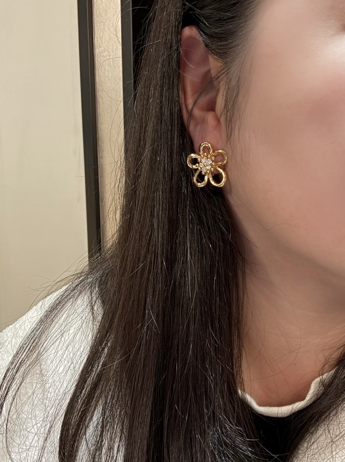 NO:720493,The latest vca rich flower ear pat·wearing effect, Cardia high-end jewelry19860909最新款vca富贵花耳拍·佩戴效果,,卡迪亚高端饰品,Jewelry