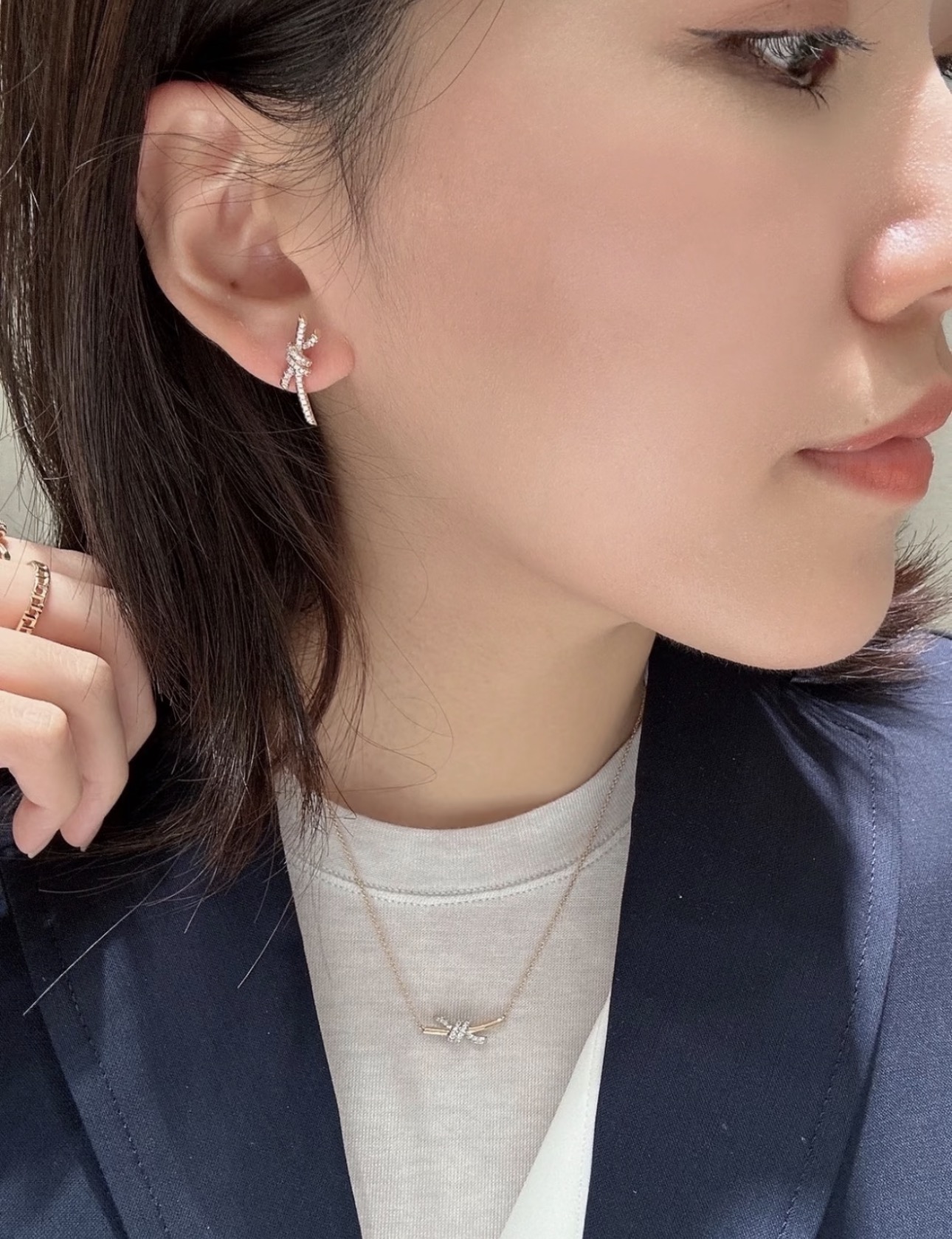 小号knot绳结项链上身好精致