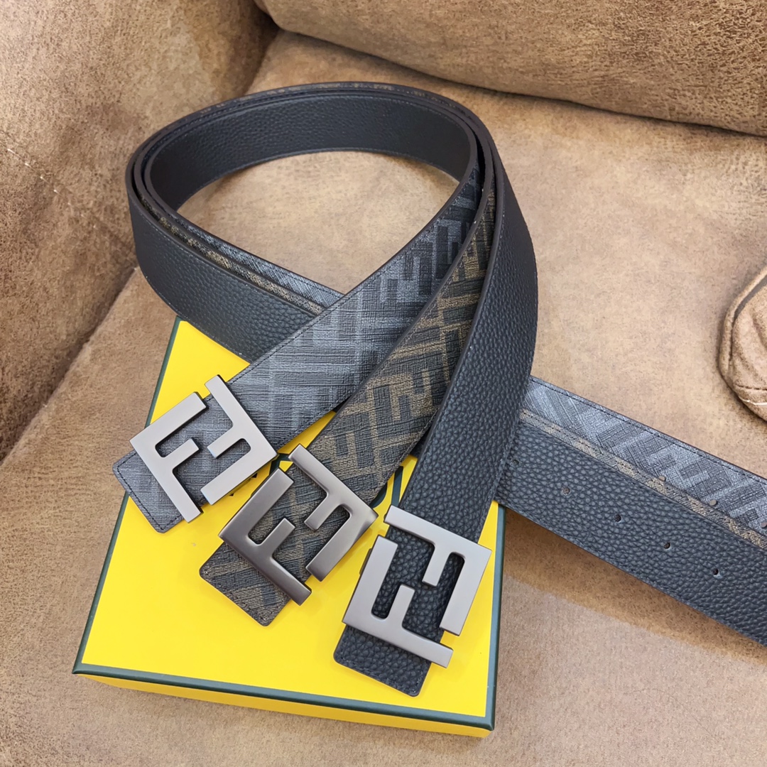 Fendi Belts Lychee Pattern Cowhide