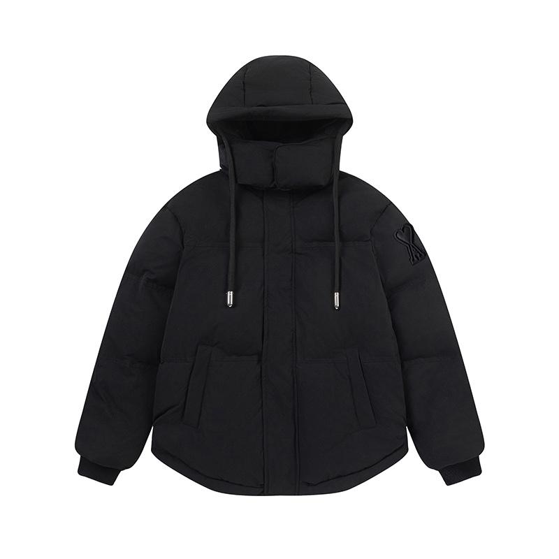 High-Quality Windproof Winter Jacket with Waterproof Features in Black Grey - 图片 2