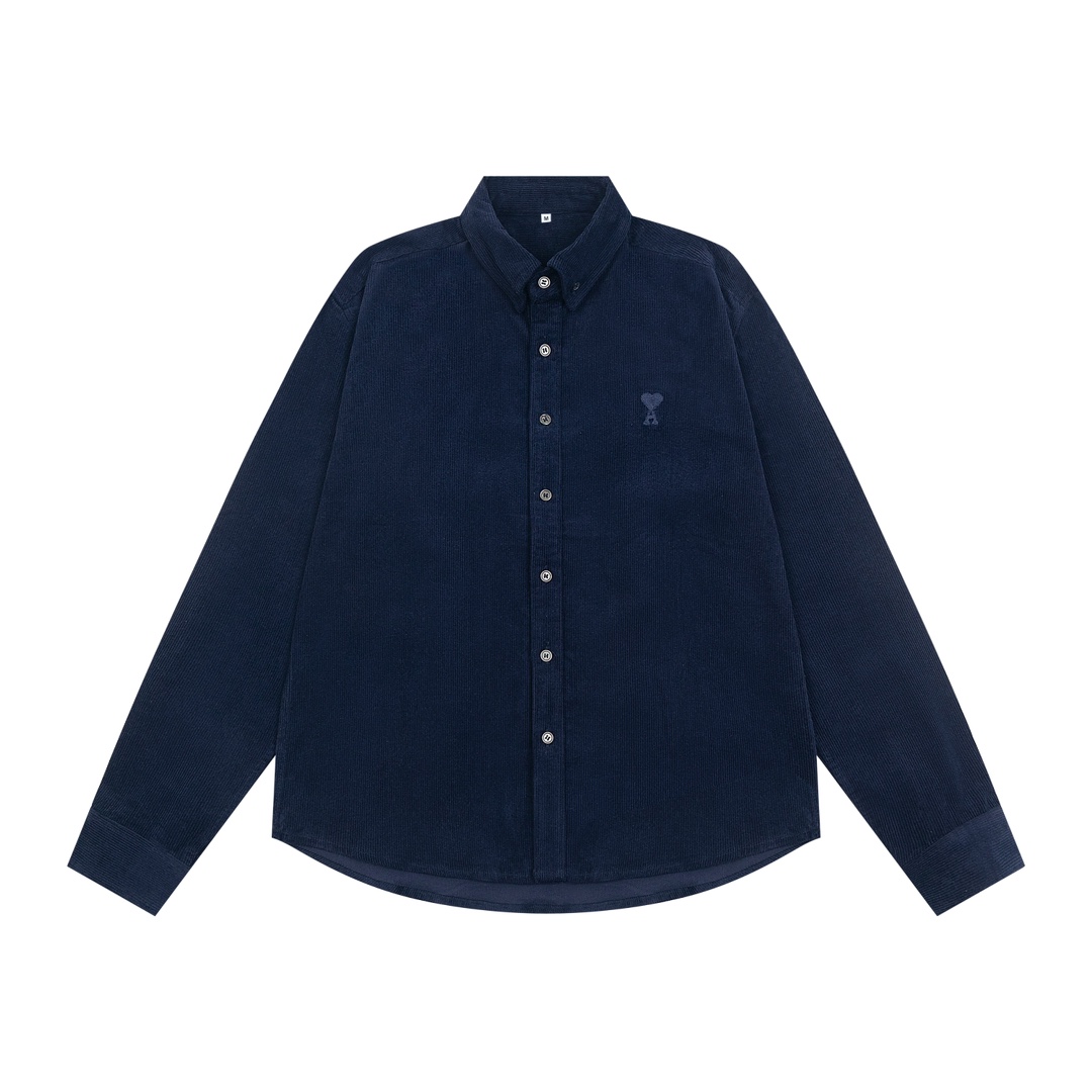 Fashionable Lantern Velvet Shirt in Navy Blue and Sand Dunes – Y.C 836 Collection - 图片 2