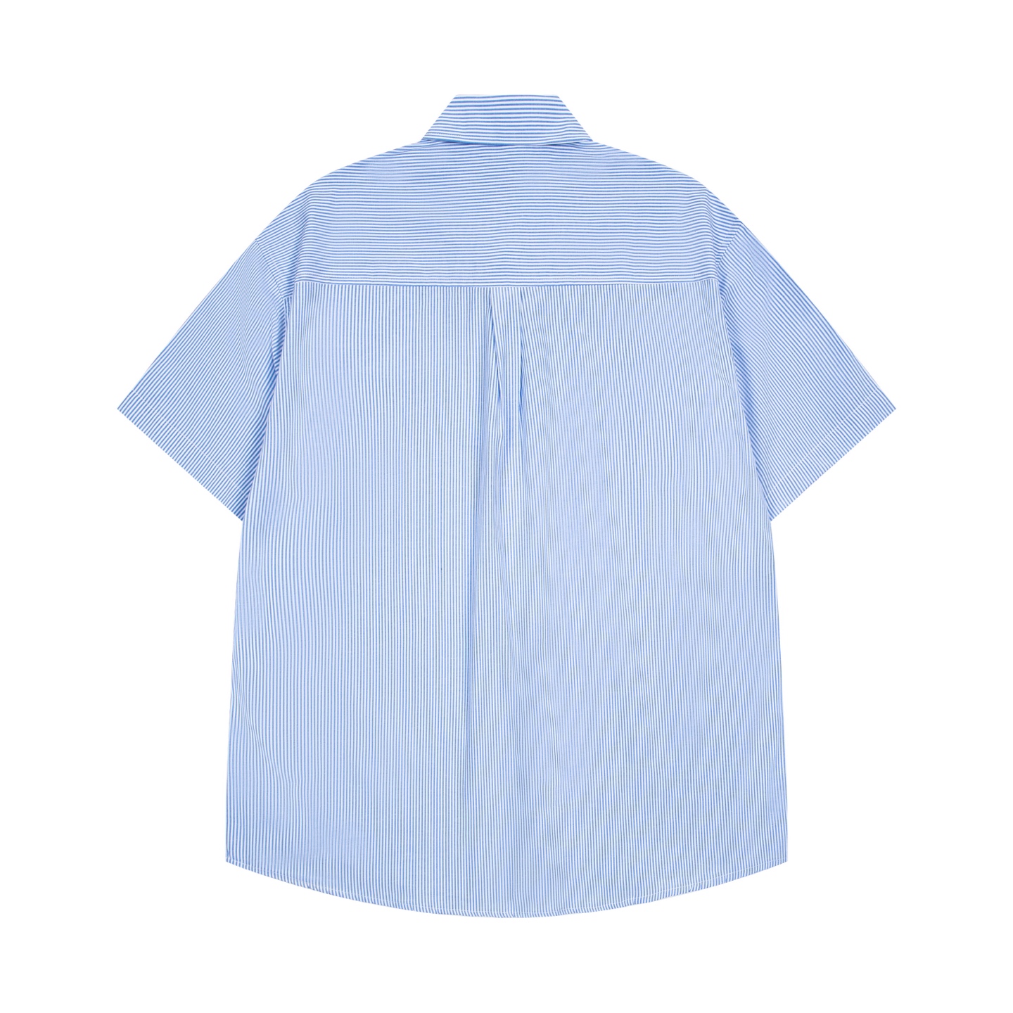 “Y.C 843 Covernat Shirt: Classic Korean Brand, Embroidered Letters, Blue/Gray Stripes, Multiple Sizes” - 图片 5