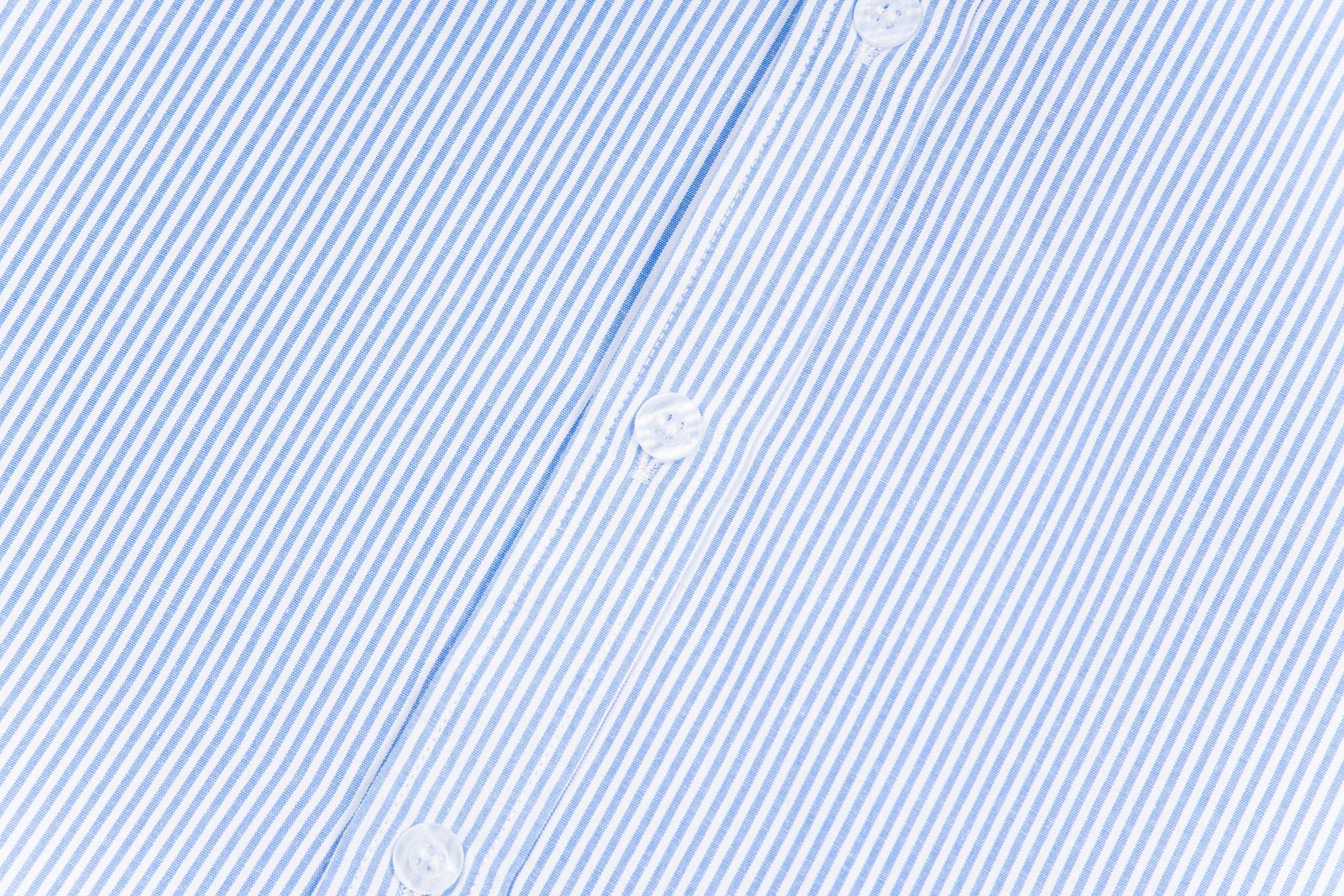 “Y.C 843 Covernat Shirt: Classic Korean Brand, Embroidered Letters, Blue/Gray Stripes, Multiple Sizes” - 图片 6