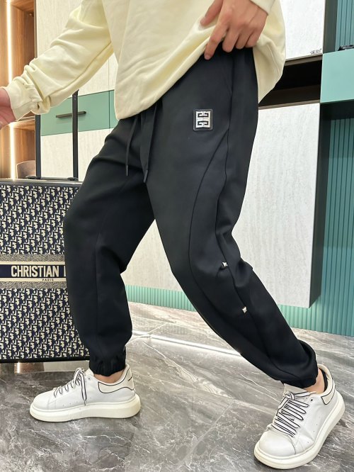 Givenchy 2025 Spring Classic Logo Black Casual Pants - M to 3XL