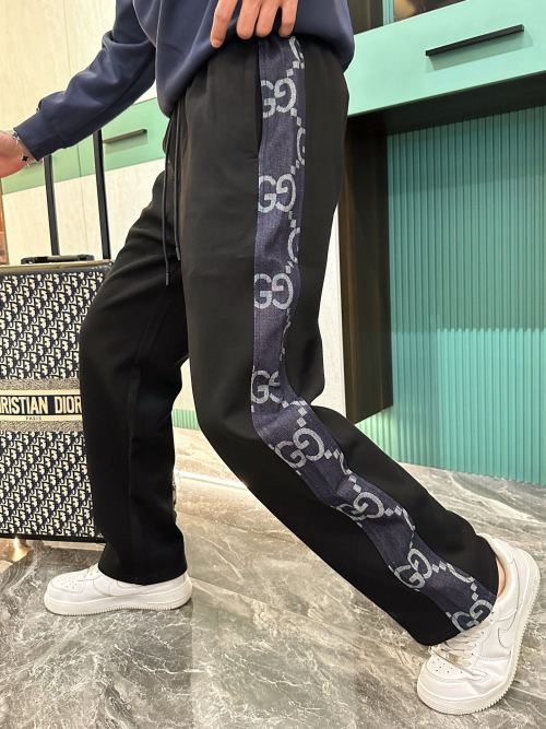 Gucci 2025 Spring New Logo Print Casual Pants - Ultimate Comfort!