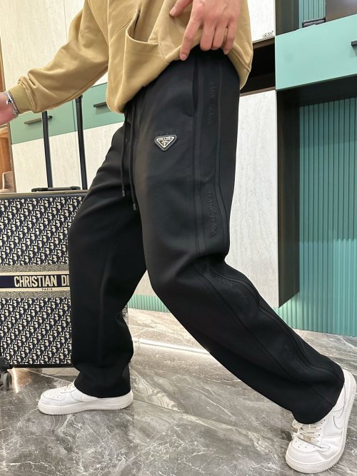 Prada Spring 2025 Logo Detailing Black Casual Pants Comfortable Trousers 1 Prada Spring 2025 Logo Detailing Black Casual Pants Comfortable Trousers