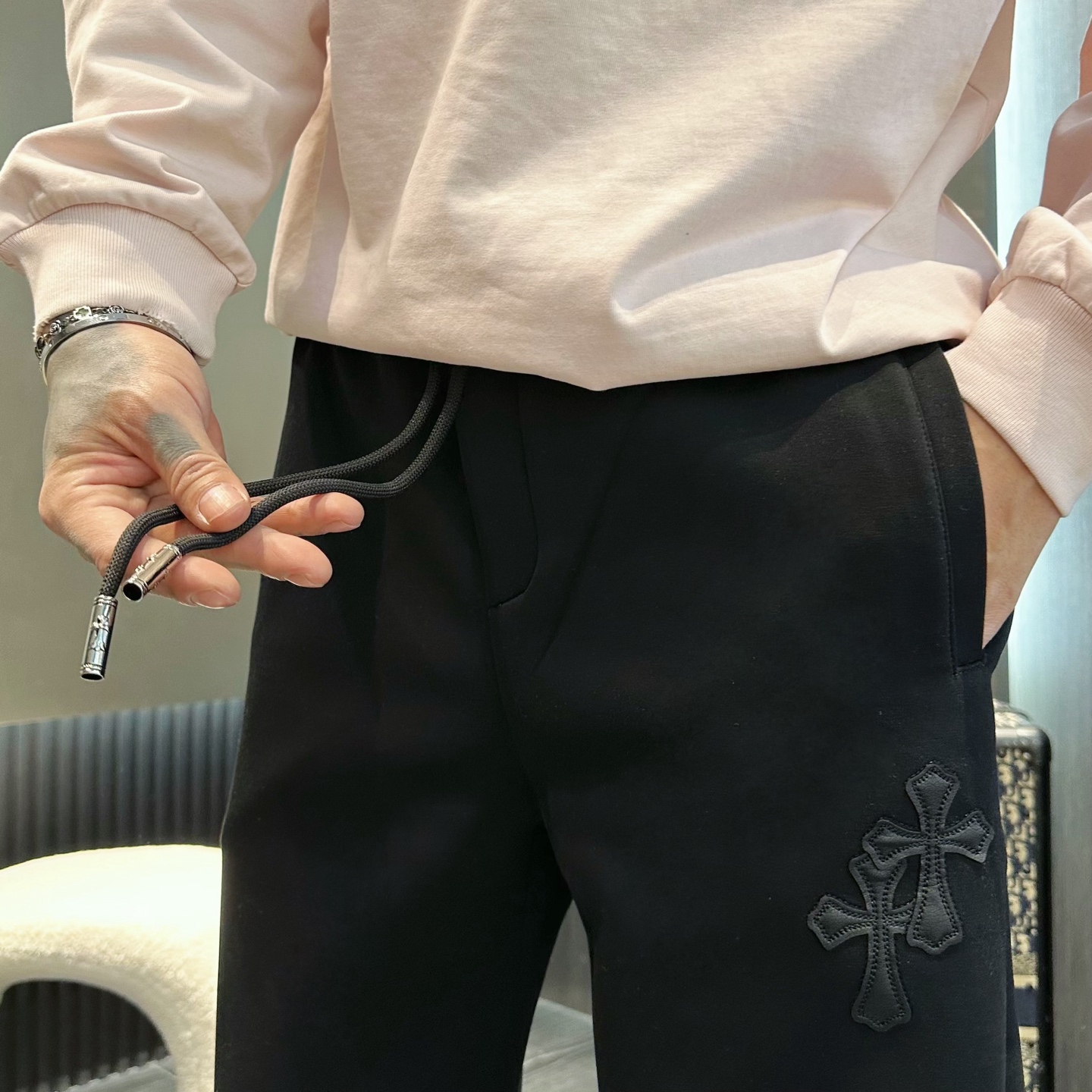 Chrome Hearts 2025 New Spring Black Casual Pants with Classic Logo 7 i1737955214711 2733 0 5