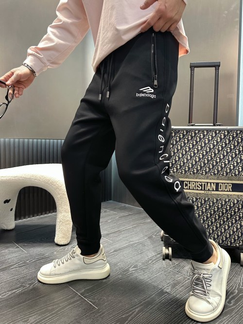 Balenciaga Men's Spring 2025 Logo Print Black Casual Pants 1 Balenciaga Men's Spring 2025 Logo Print Black Casual Pants