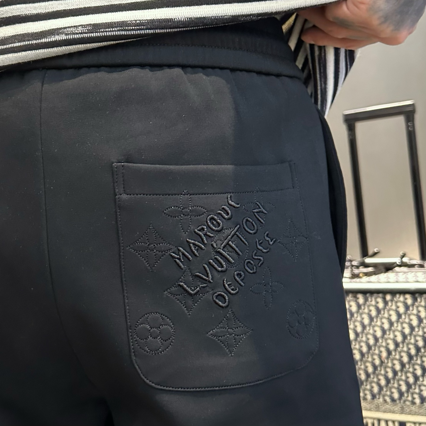 Louis Vuitton Men's Black Casual Pants with Classic Logo, Spring 2025 9 i1737965629572 8799 0 7
