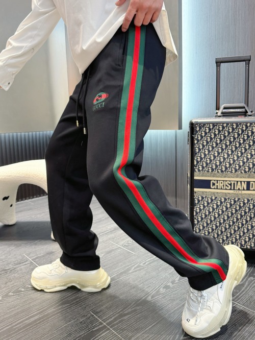 Gucci 2025 Spring New Logo Joggers - Comfortable Custom Fabric, Iconic Style