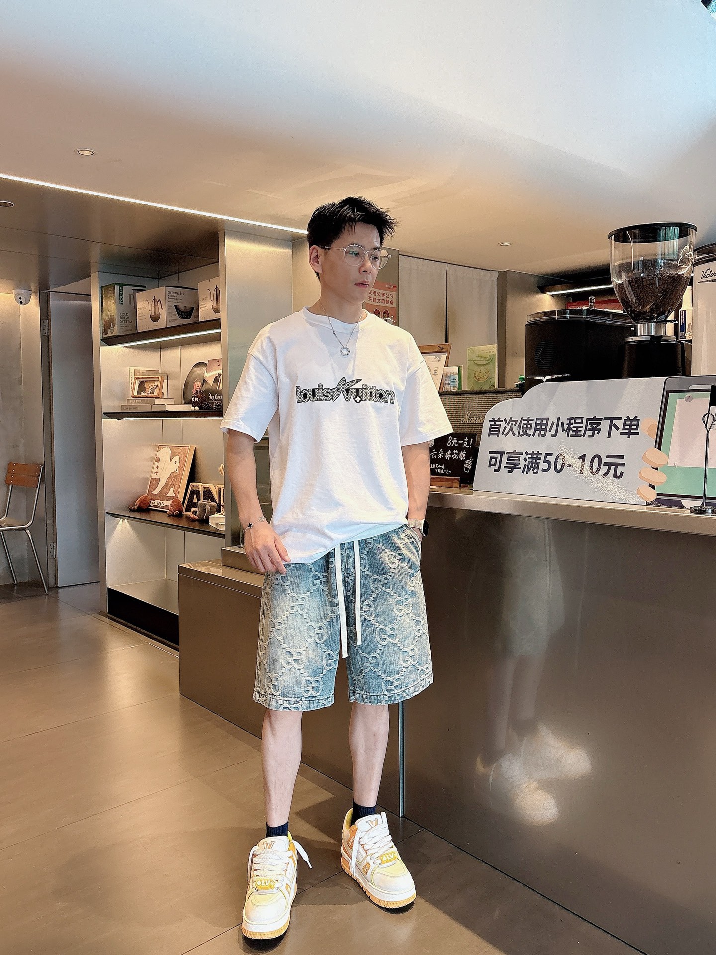 古奇  三标齐全    2026夏季新款男士休闲短裤，高级定制面料透气面料 透气弹力舒适度极高，细节无可