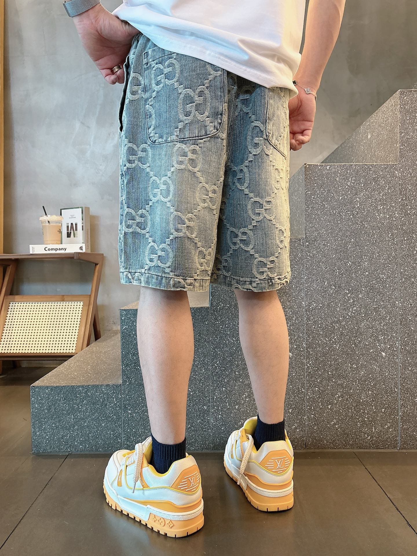 古奇  三标齐全    2026夏季新款男士休闲短裤，高级定制面料透气面料 透气弹力舒适度极高，细节无可
